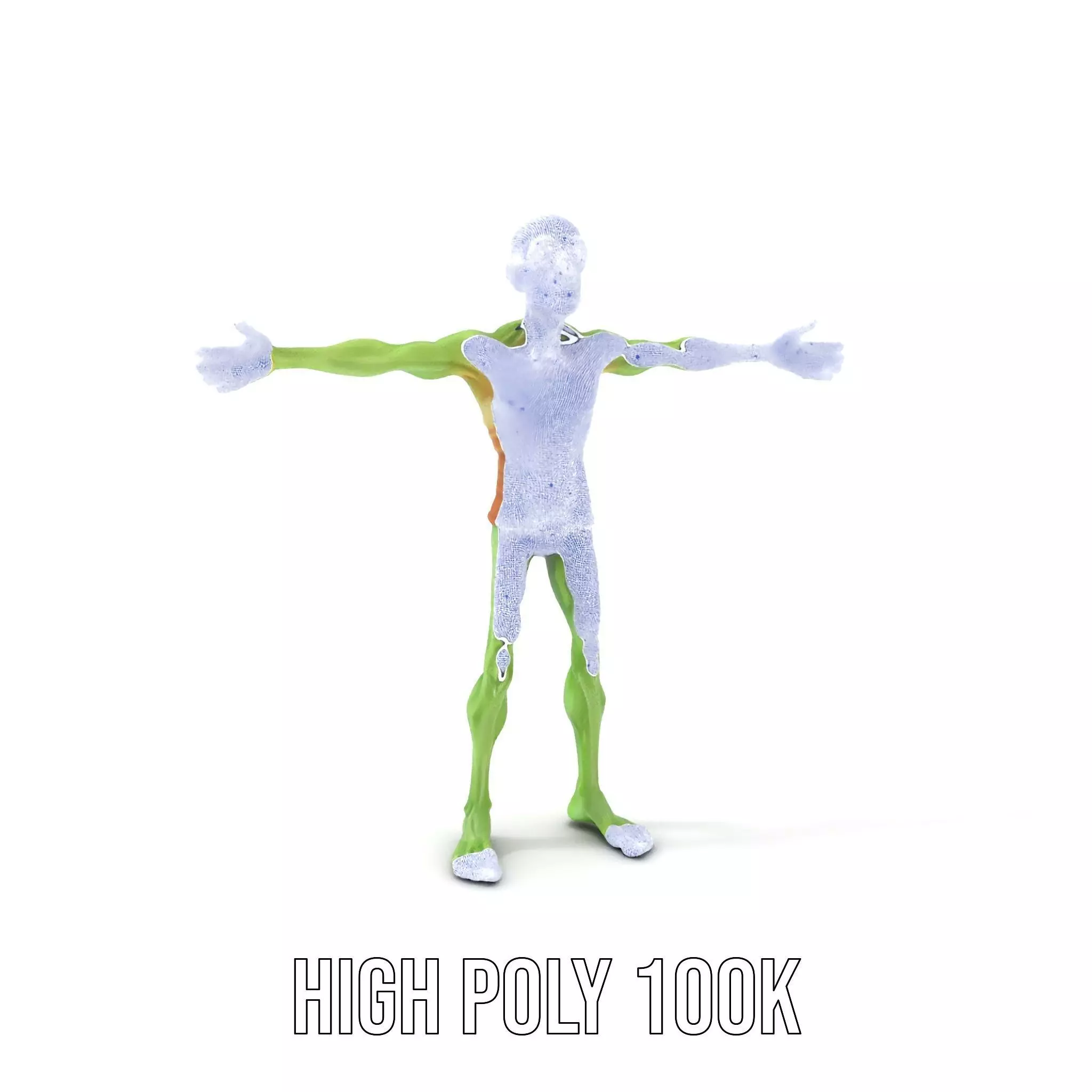 Green Zombie Character model pack Low-poly 3D model_4