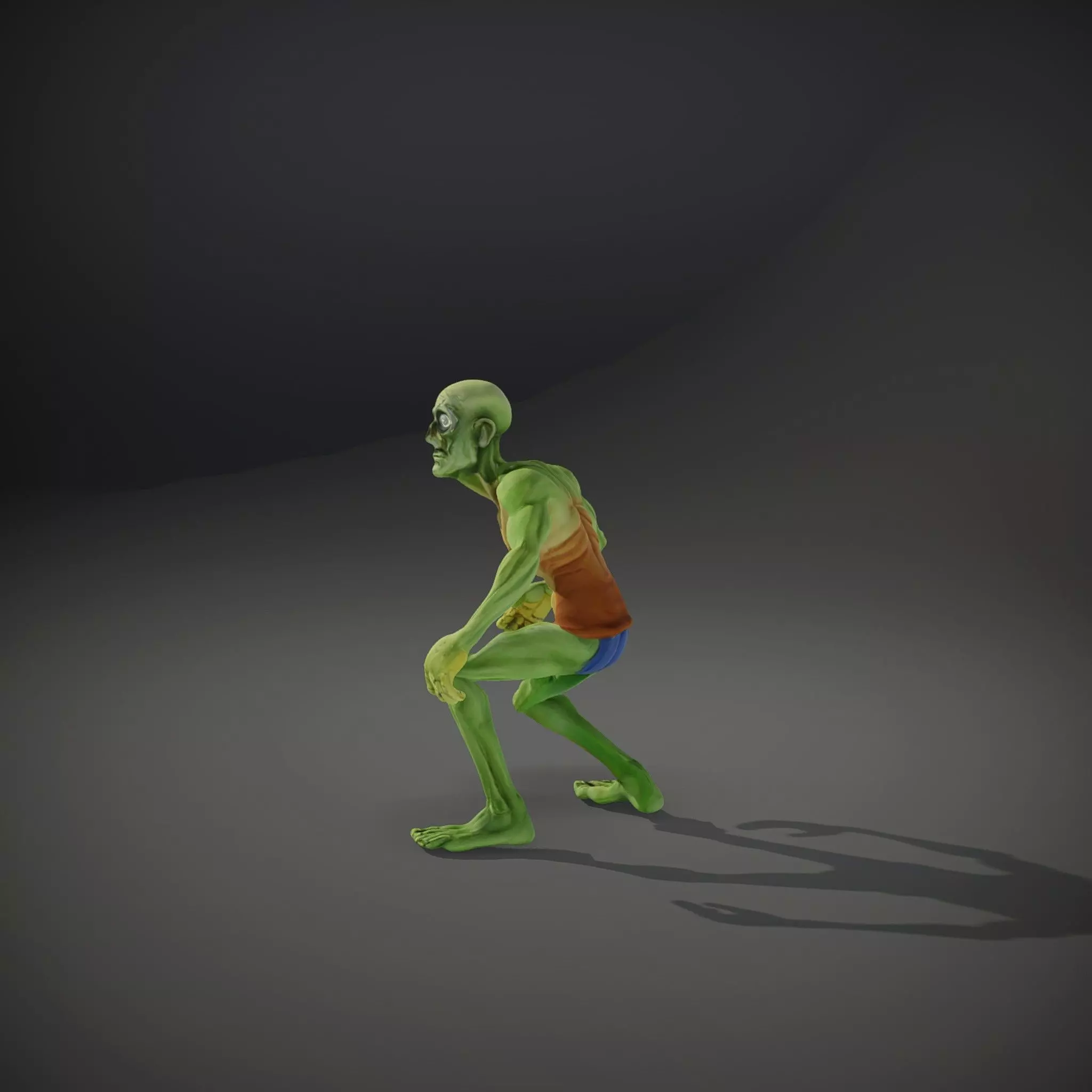 Green Zombie Character model pack Low-poly 3D model_34