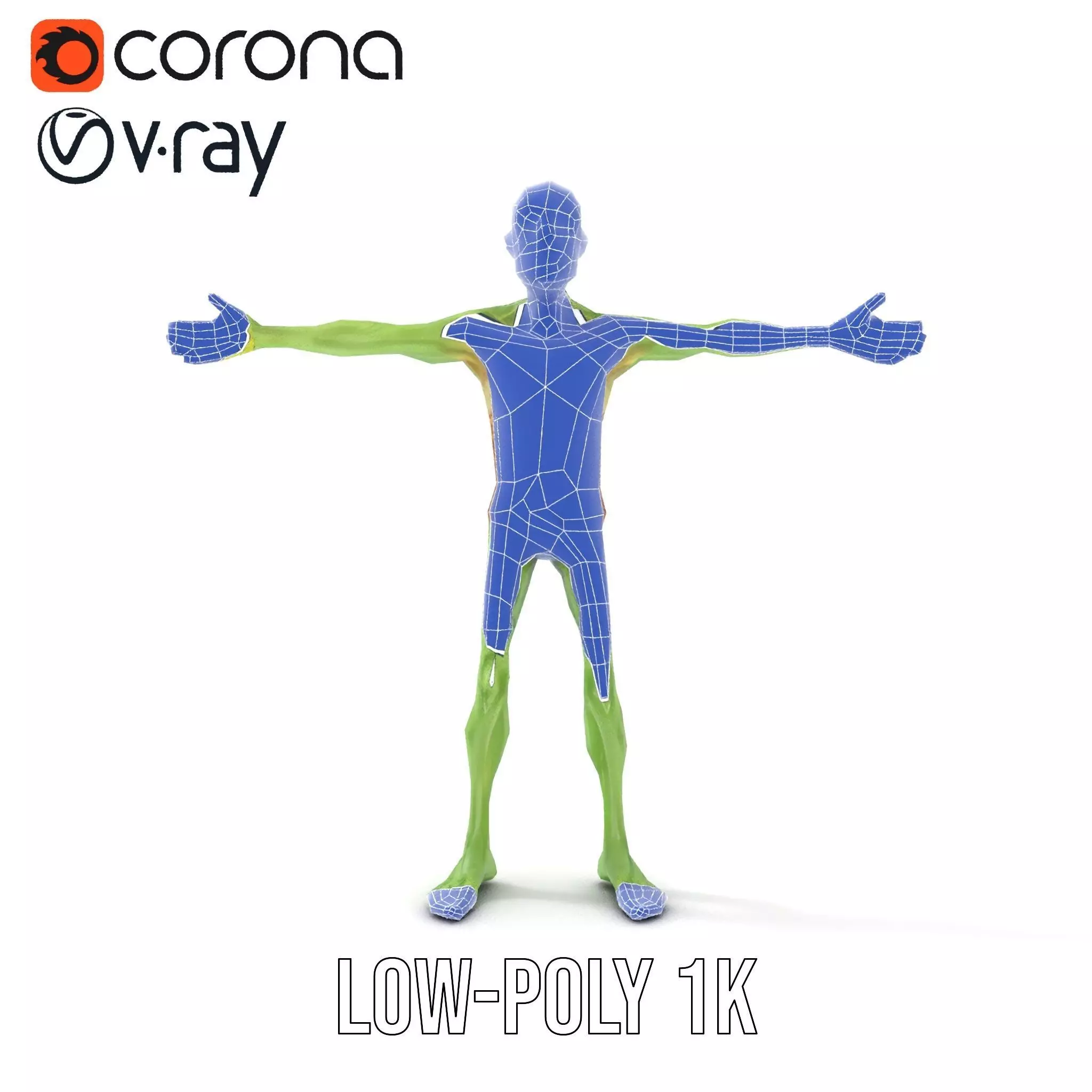 Green Zombie Character model pack Low-poly 3D model_7