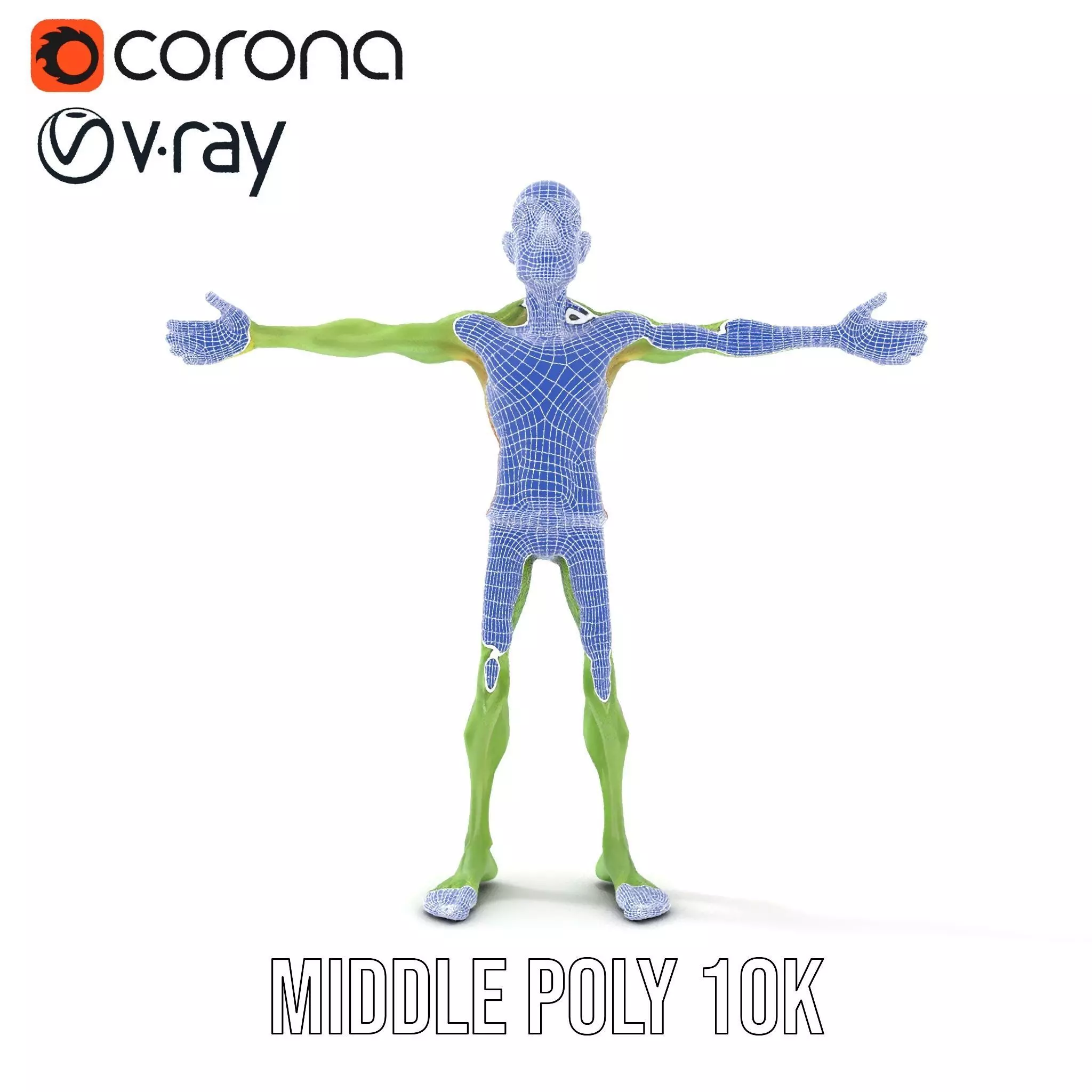 Green Zombie Character model pack Low-poly 3D model_23