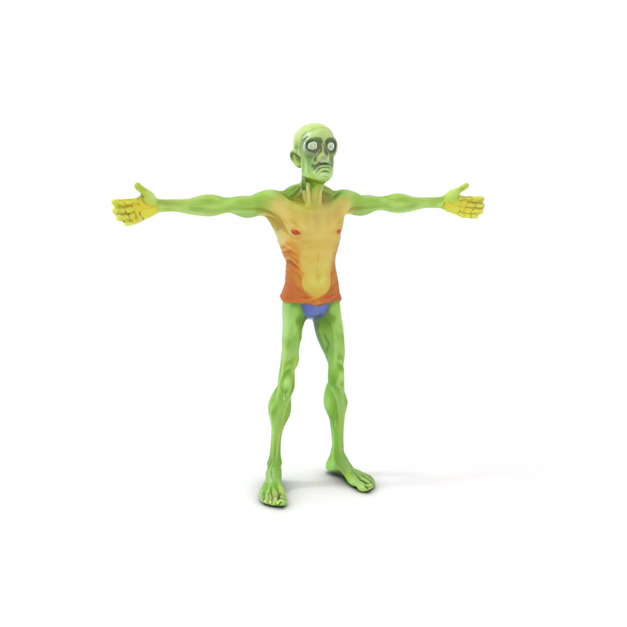 Green Zombie Character model pack Low-poly 3D model_5