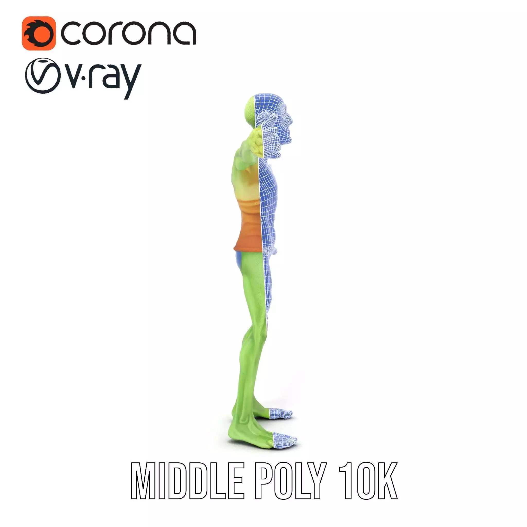 Green Zombie Character model pack Low-poly 3D model_29