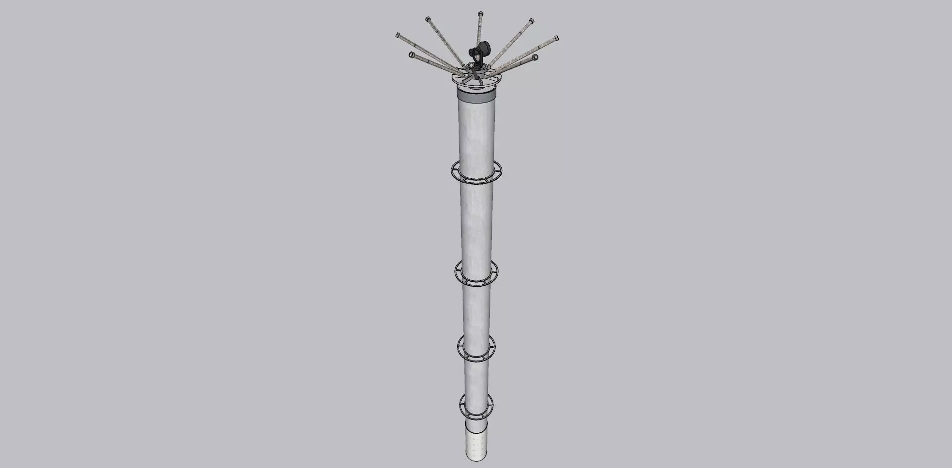 Outdoor Lighting Pole with Banner  3D Model 3D model_0