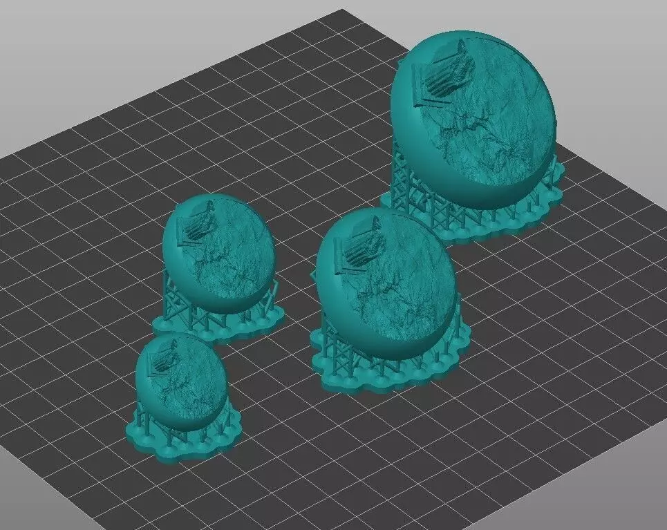 Ancient Ruins Base - 25-32-40-50mm- Pre-supported 3D print model_3