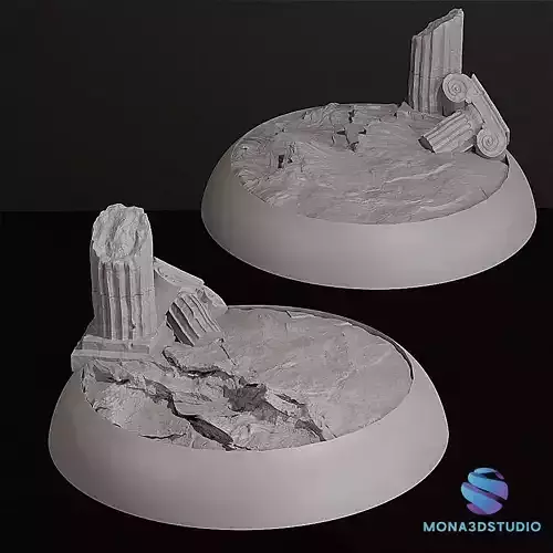 Ancient Ruins Base - 25-32-40-50mm- Pre-supported 