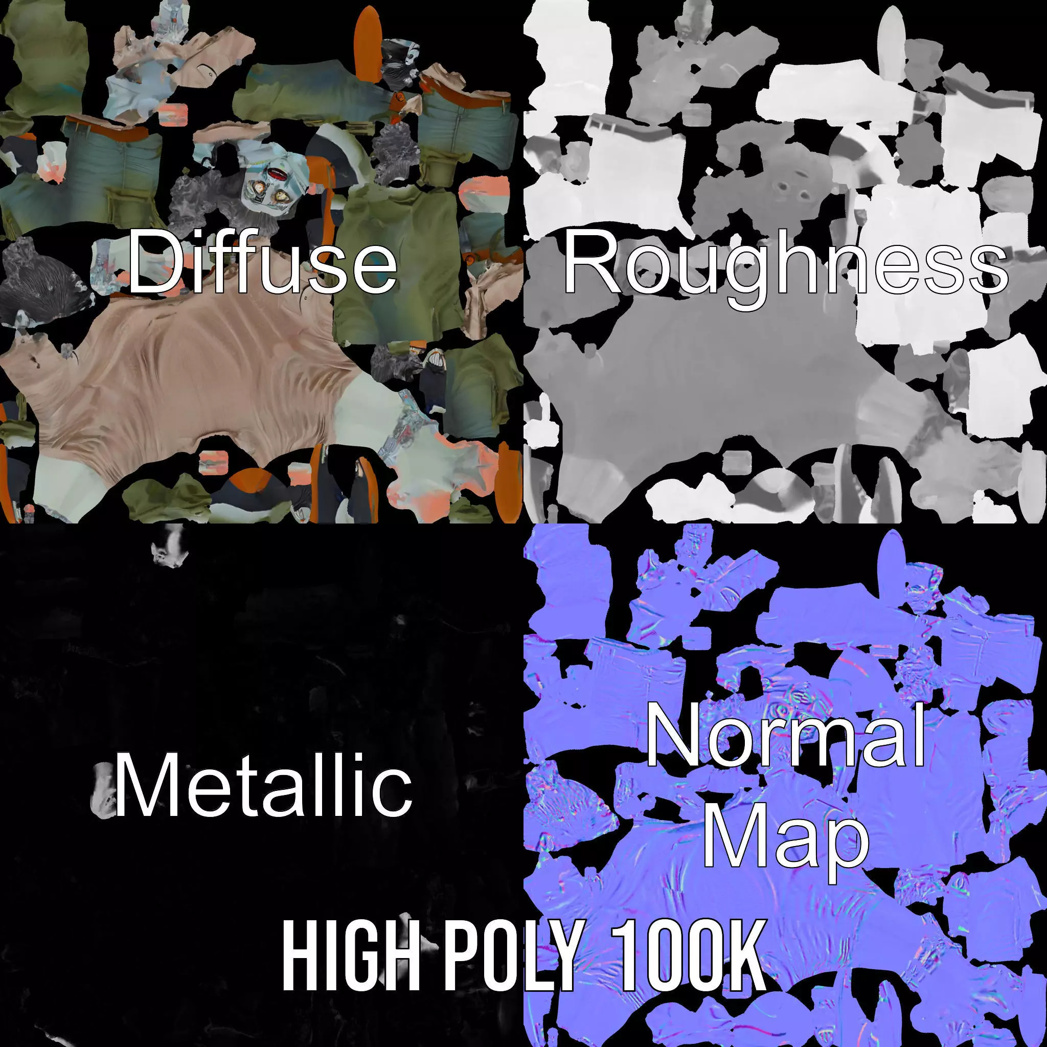 Quirky Zombie Character model pack Low-poly 3D model_3