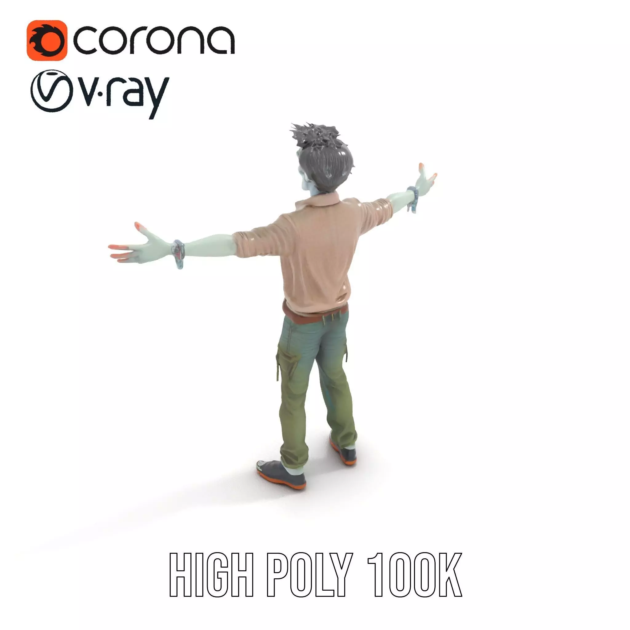 Quirky Zombie Character model pack Low-poly 3D model_9