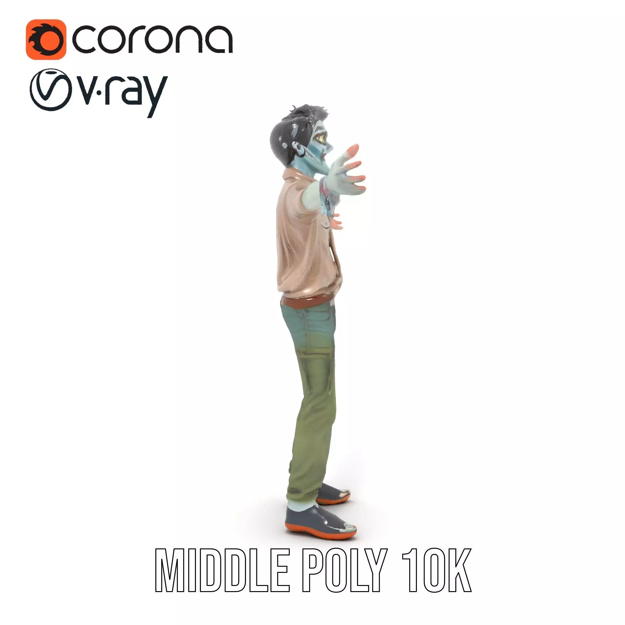 Quirky Zombie Character model pack Low-poly 3D model_13