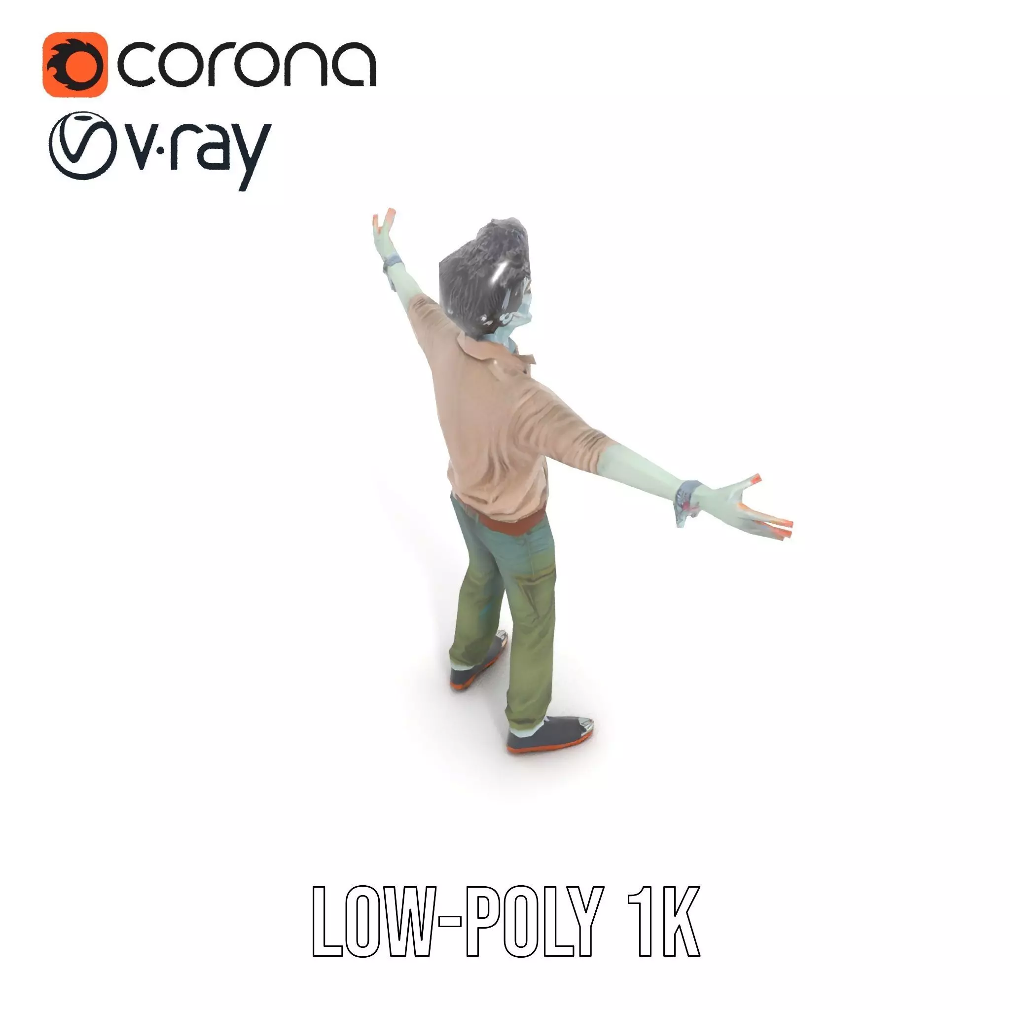 Quirky Zombie Character model pack Low-poly 3D model_14