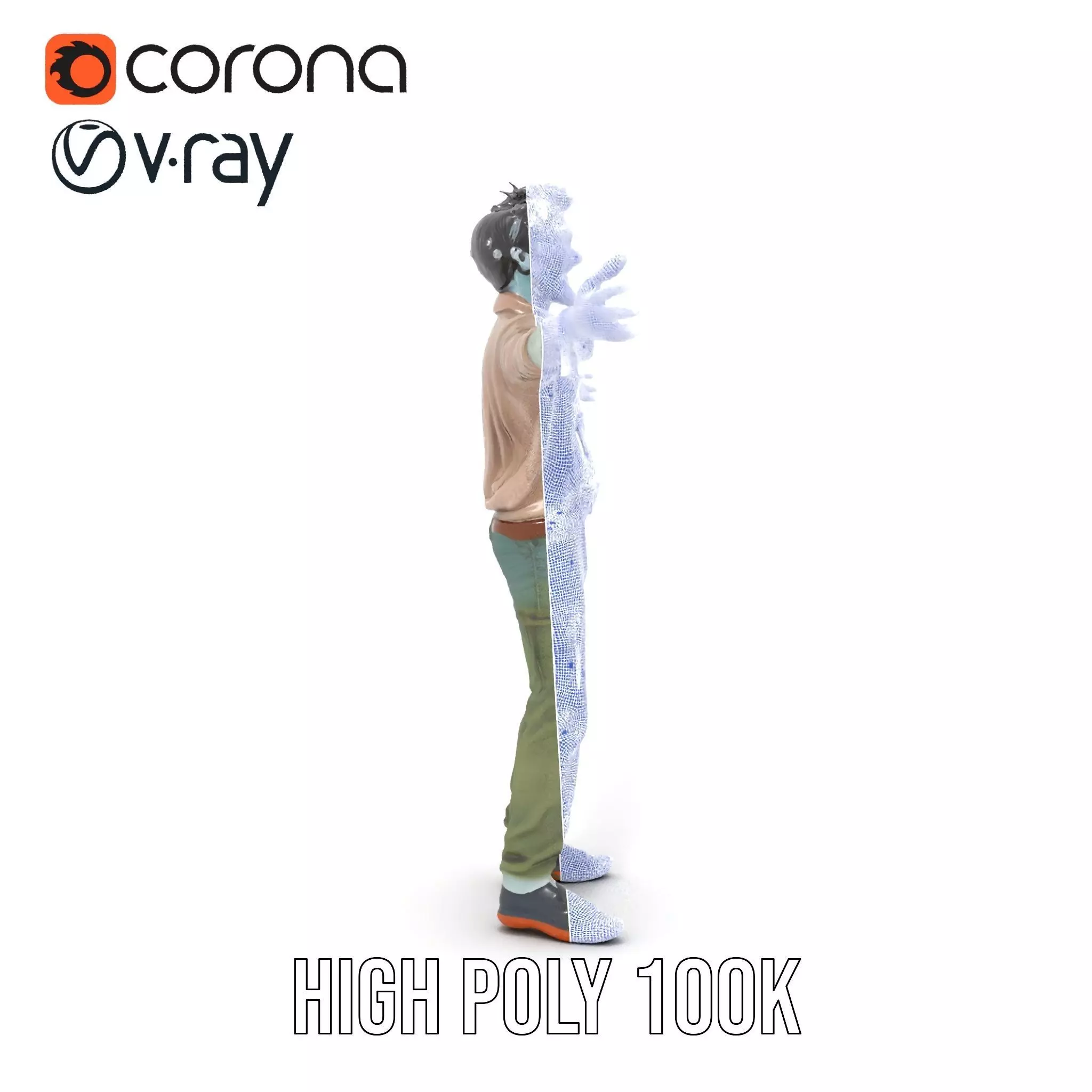 Quirky Zombie Character model pack Low-poly 3D model_32