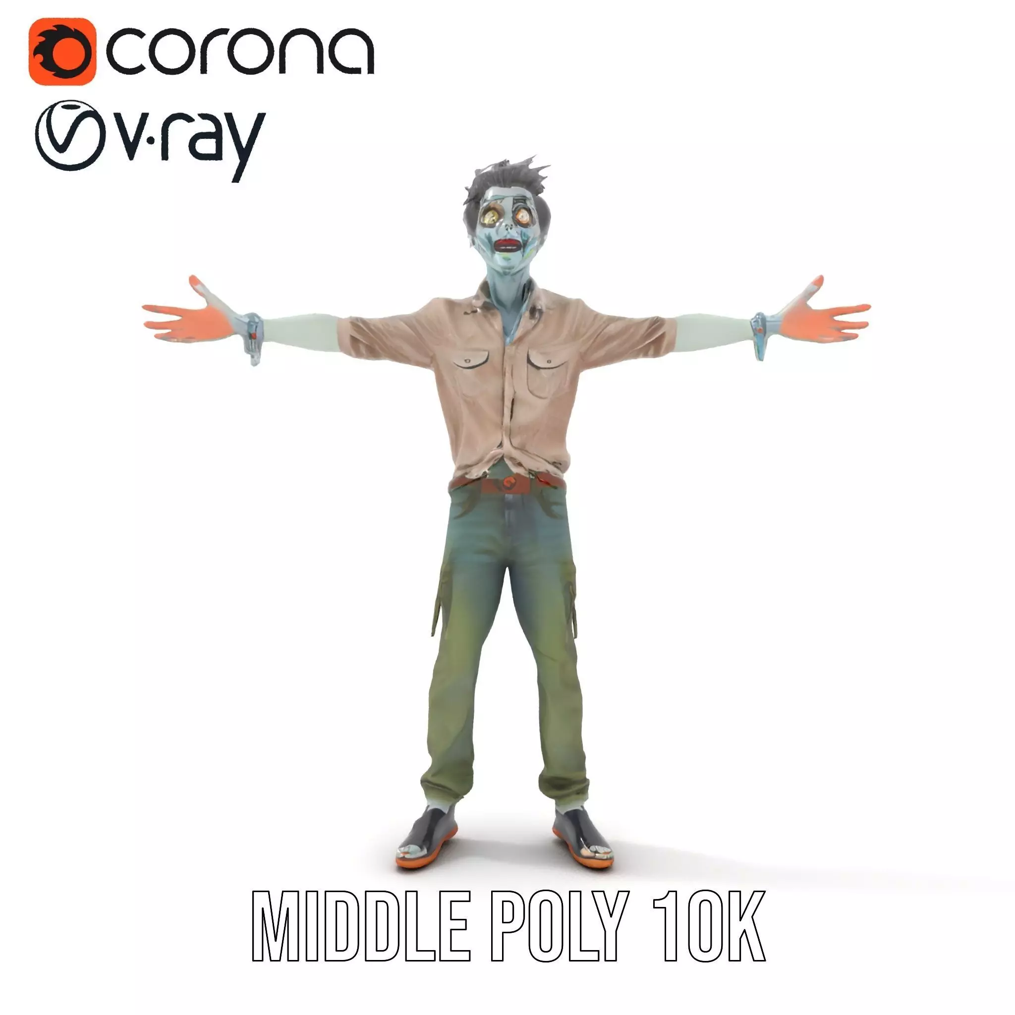 Quirky Zombie Character model pack Low-poly 3D model_18