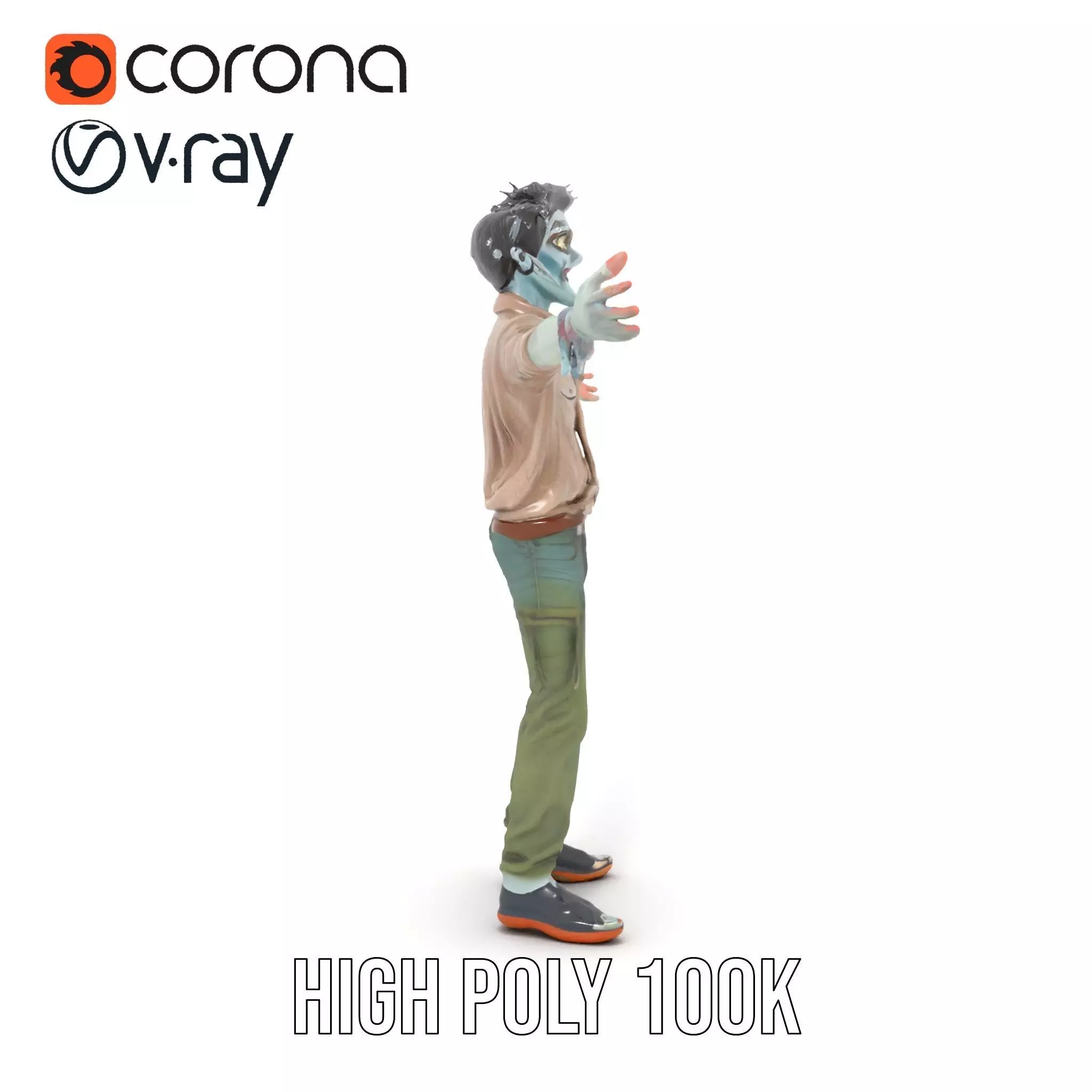 Quirky Zombie Character model pack Low-poly 3D model_15