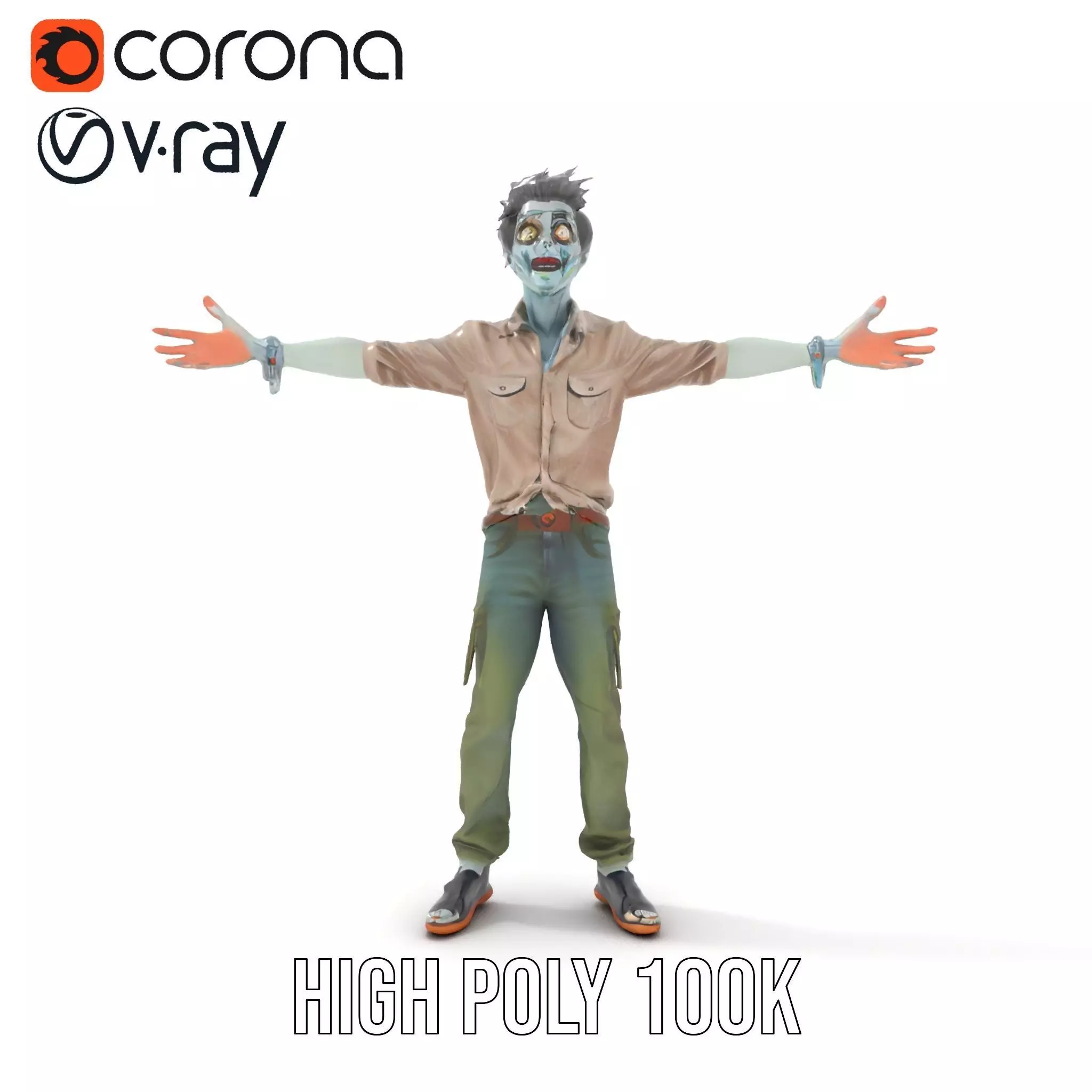 Quirky Zombie Character model pack Low-poly 3D model_20