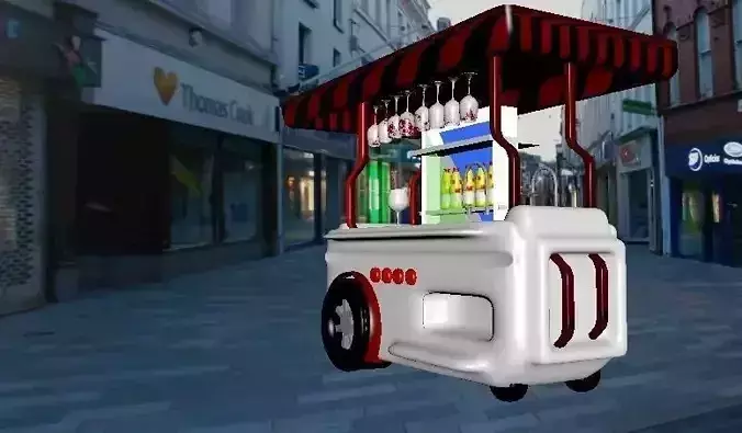 Drink Cart -colorful Free low-poly 3D model