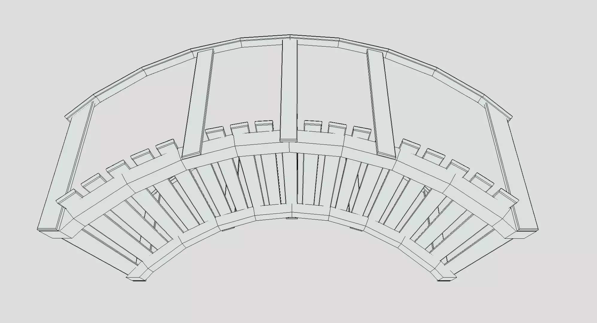 Garden Arched Bridge Low-poly 3D model_8