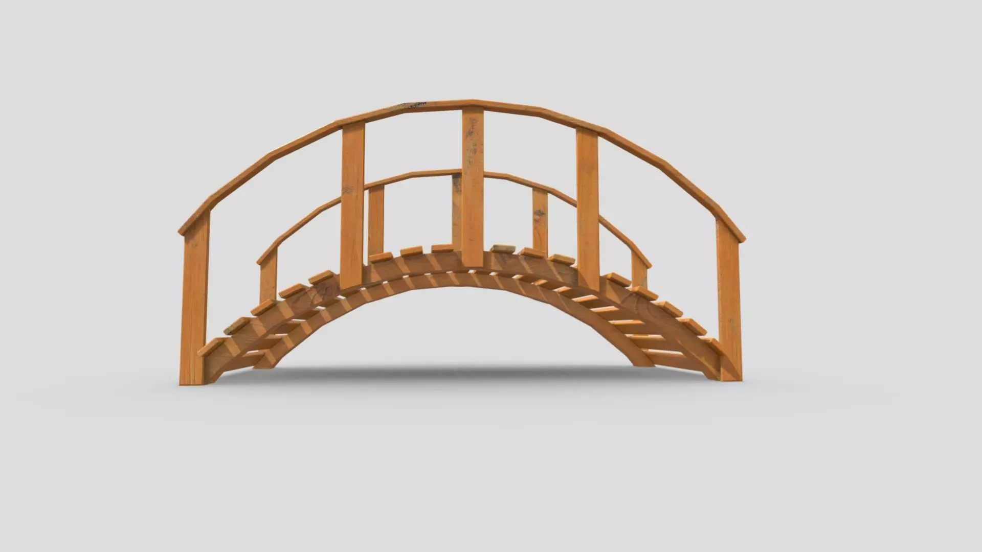 Garden Arched Bridge Low-poly 3D model_1