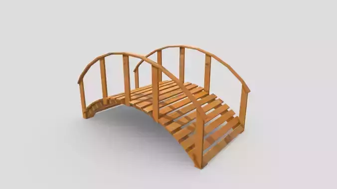 Garden Arched Bridge Low-poly 3D model