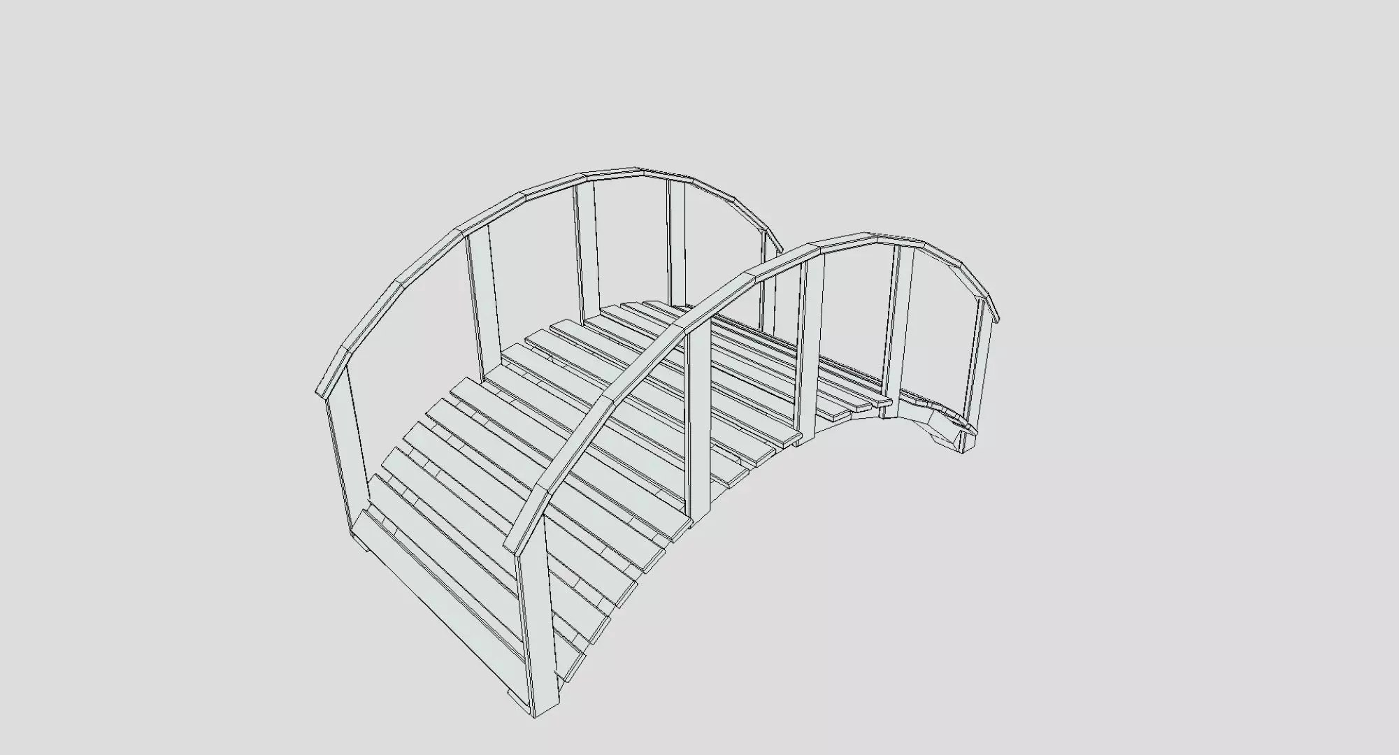 Garden Arched Bridge Low-poly 3D model_7