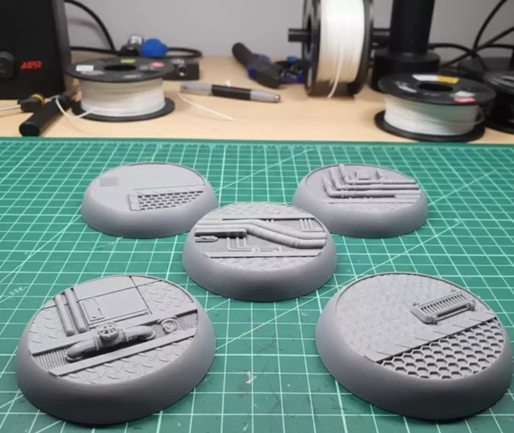 Cyberpunk Industrial Bases Set - 5 Unique Designs -25-32-40-50 3D print model_0