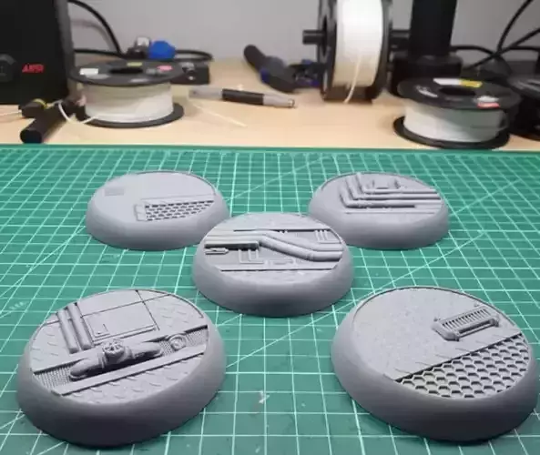 Cyberpunk Industrial Bases Set - 5 Unique Designs -25-32-40-50 