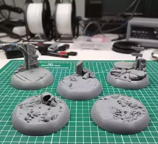 Ultimate Terrain Bases Pack- 25-32-40-50   Miniature Bases  STL 