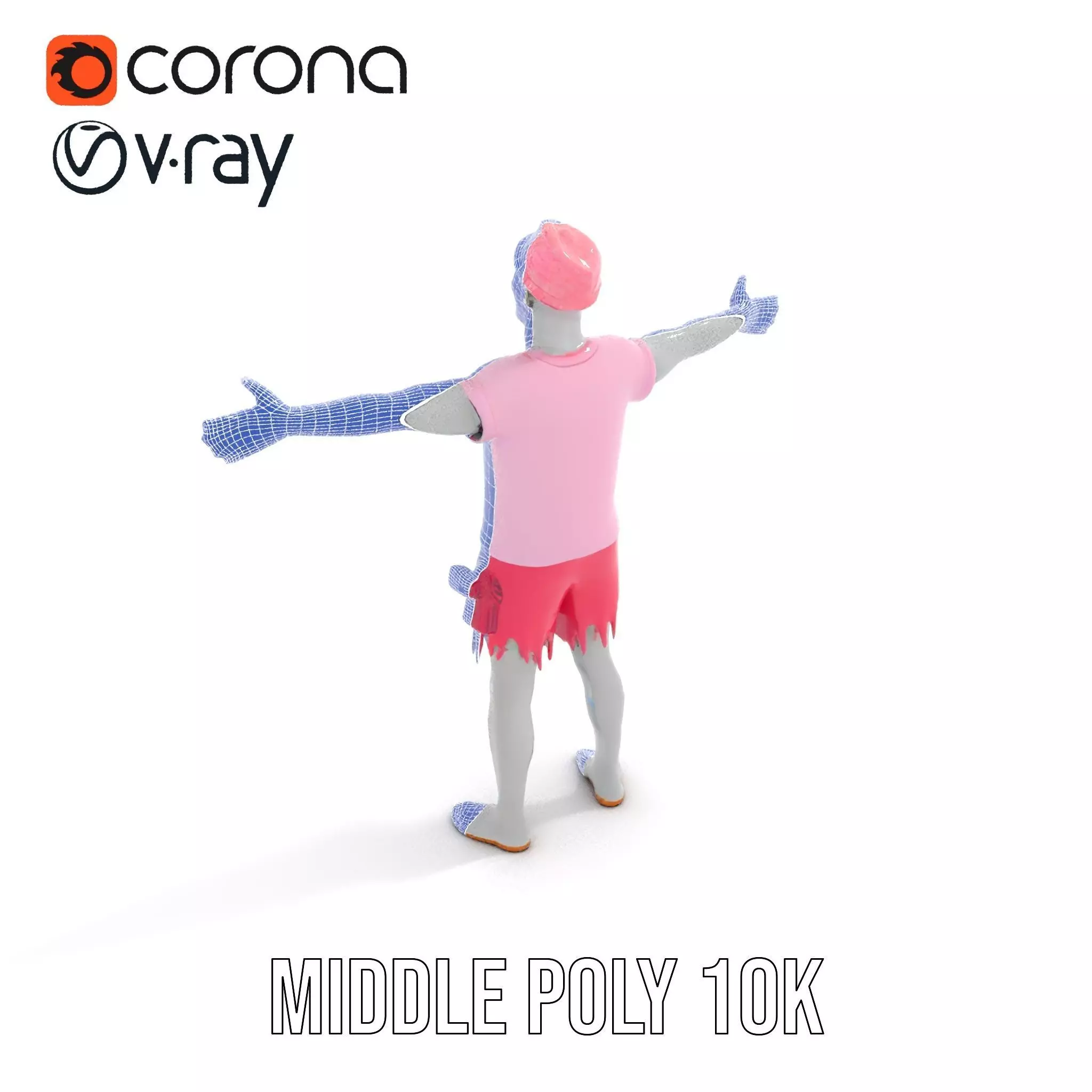 Colorful Zombie model pack Low-poly 3D model_29