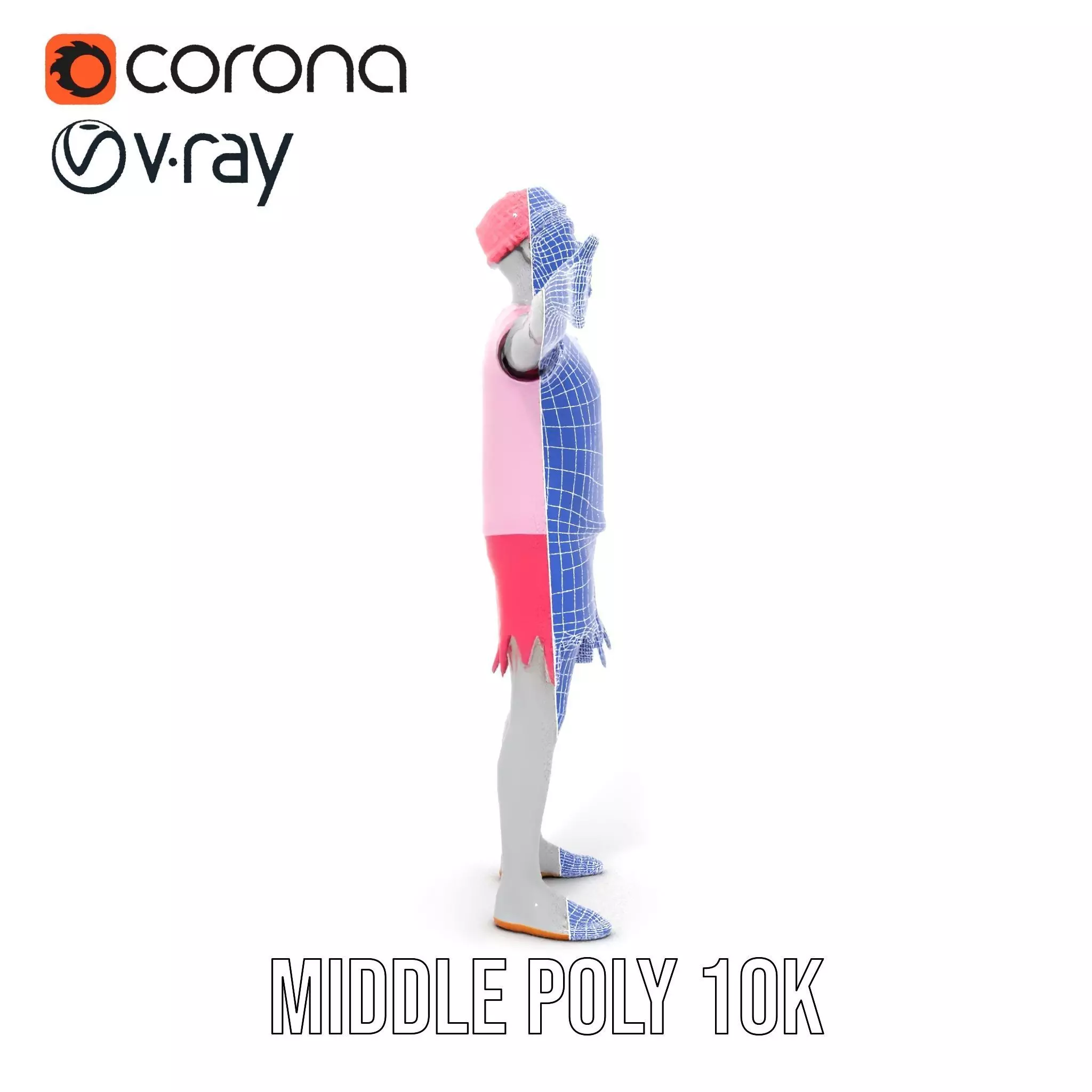 Colorful Zombie model pack Low-poly 3D model_23