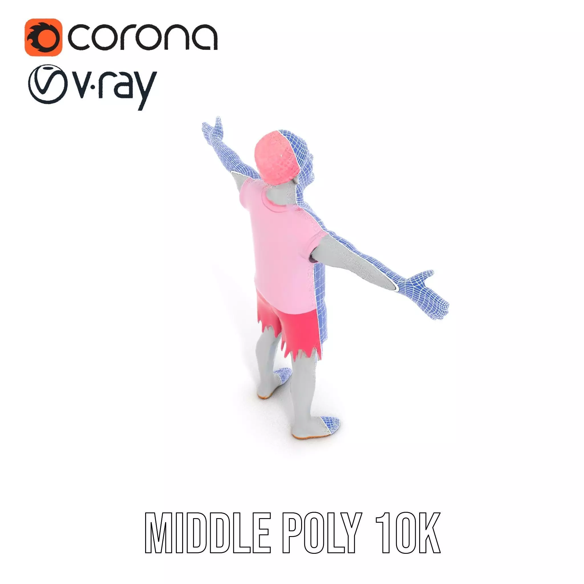 Colorful Zombie model pack Low-poly 3D model_26