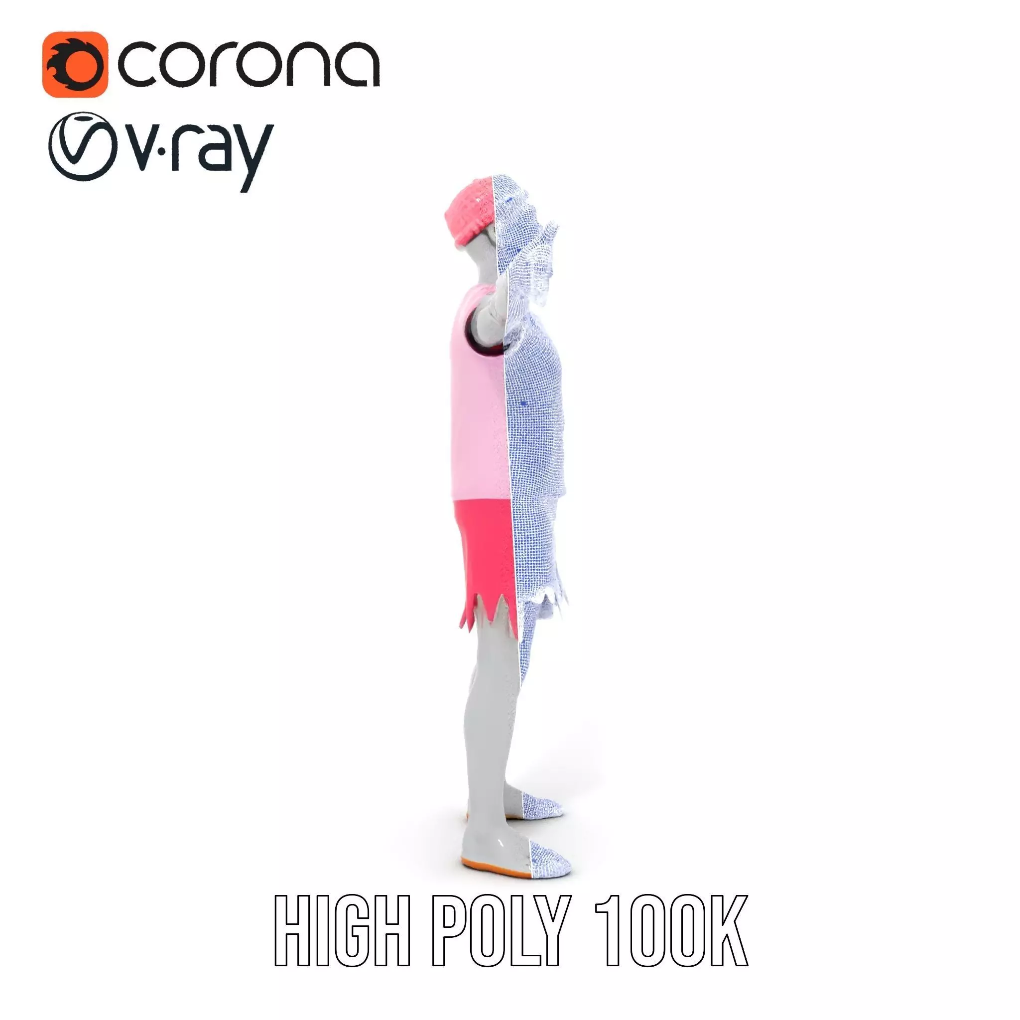 Colorful Zombie model pack Low-poly 3D model_32