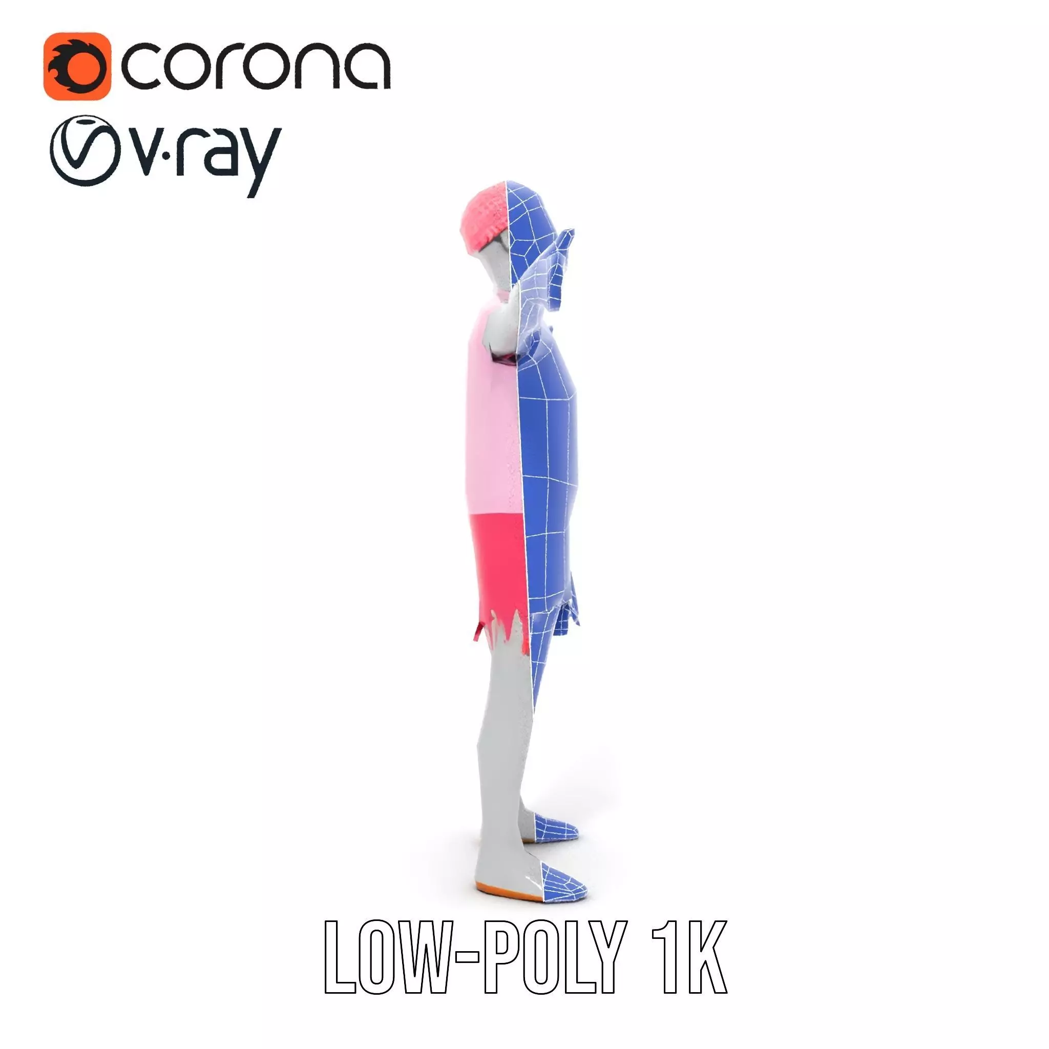 Colorful Zombie model pack Low-poly 3D model_30