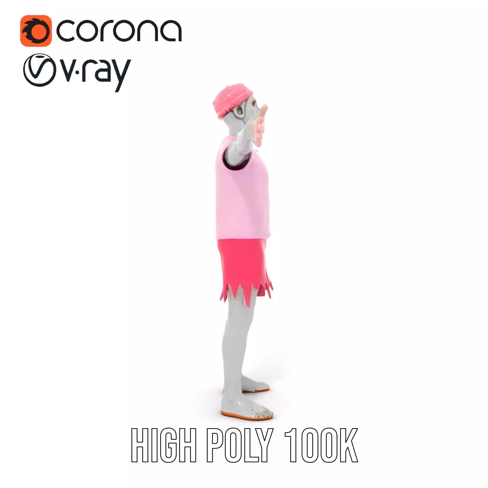 Colorful Zombie model pack Low-poly 3D model_19