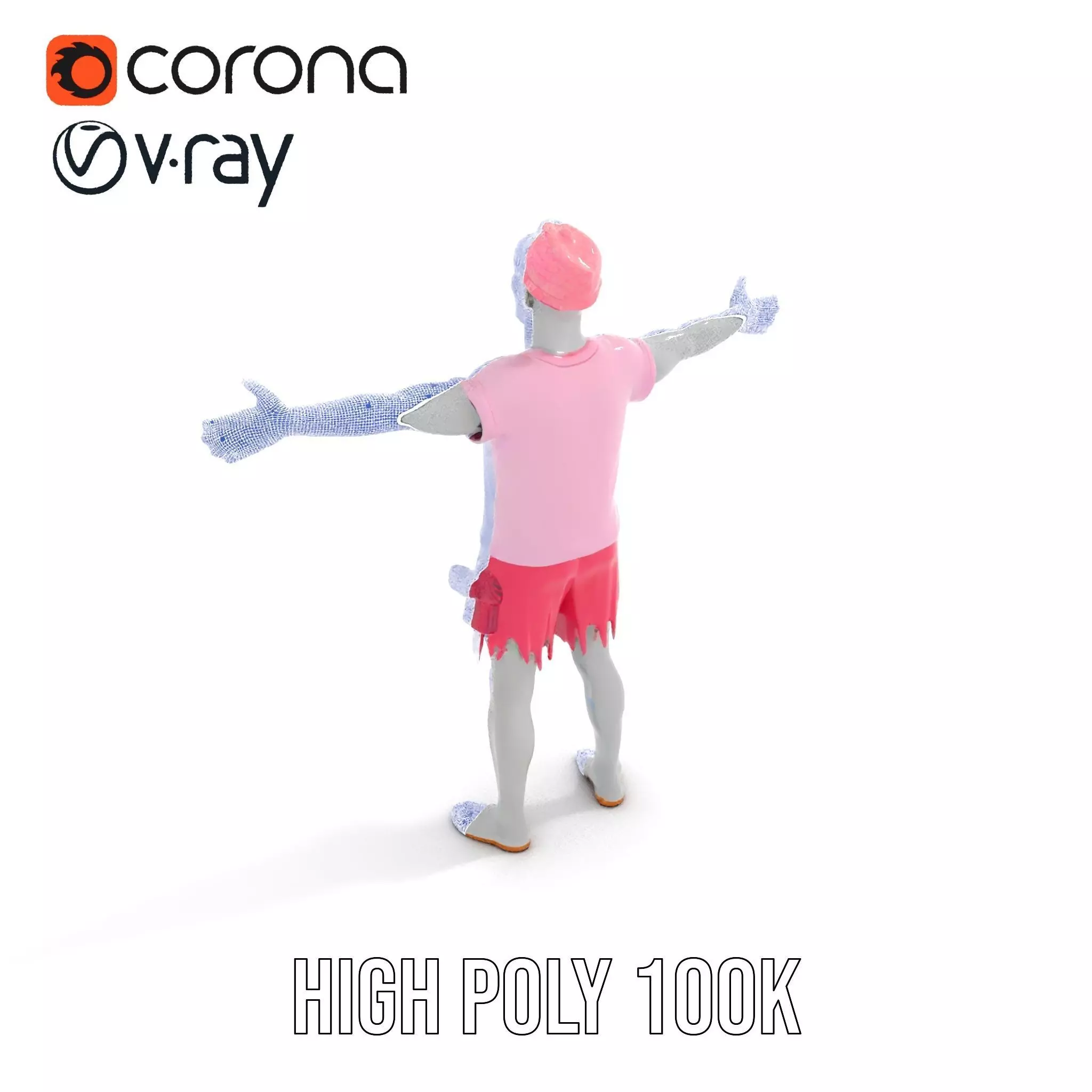 Colorful Zombie model pack Low-poly 3D model_11