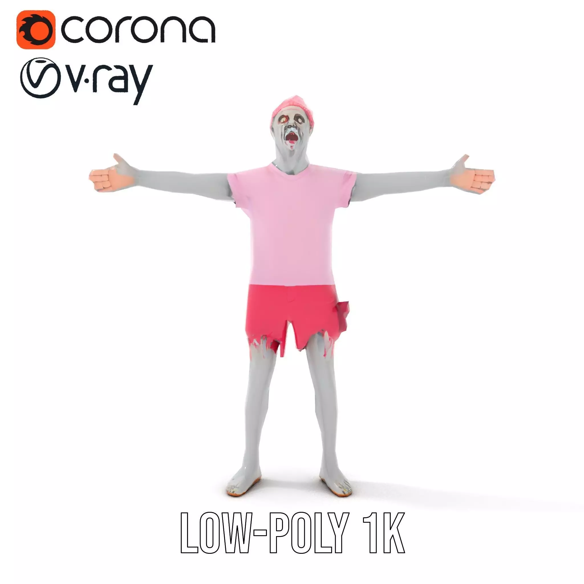 Colorful Zombie model pack Low-poly 3D model_27