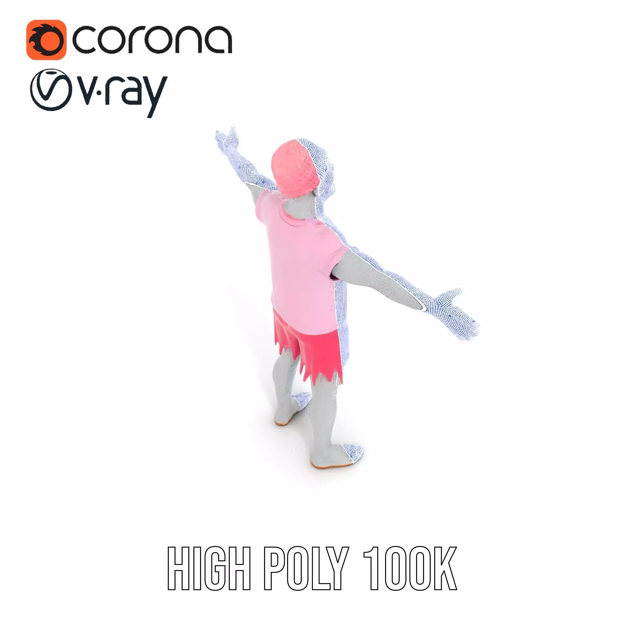 Colorful Zombie model pack Low-poly 3D model_25