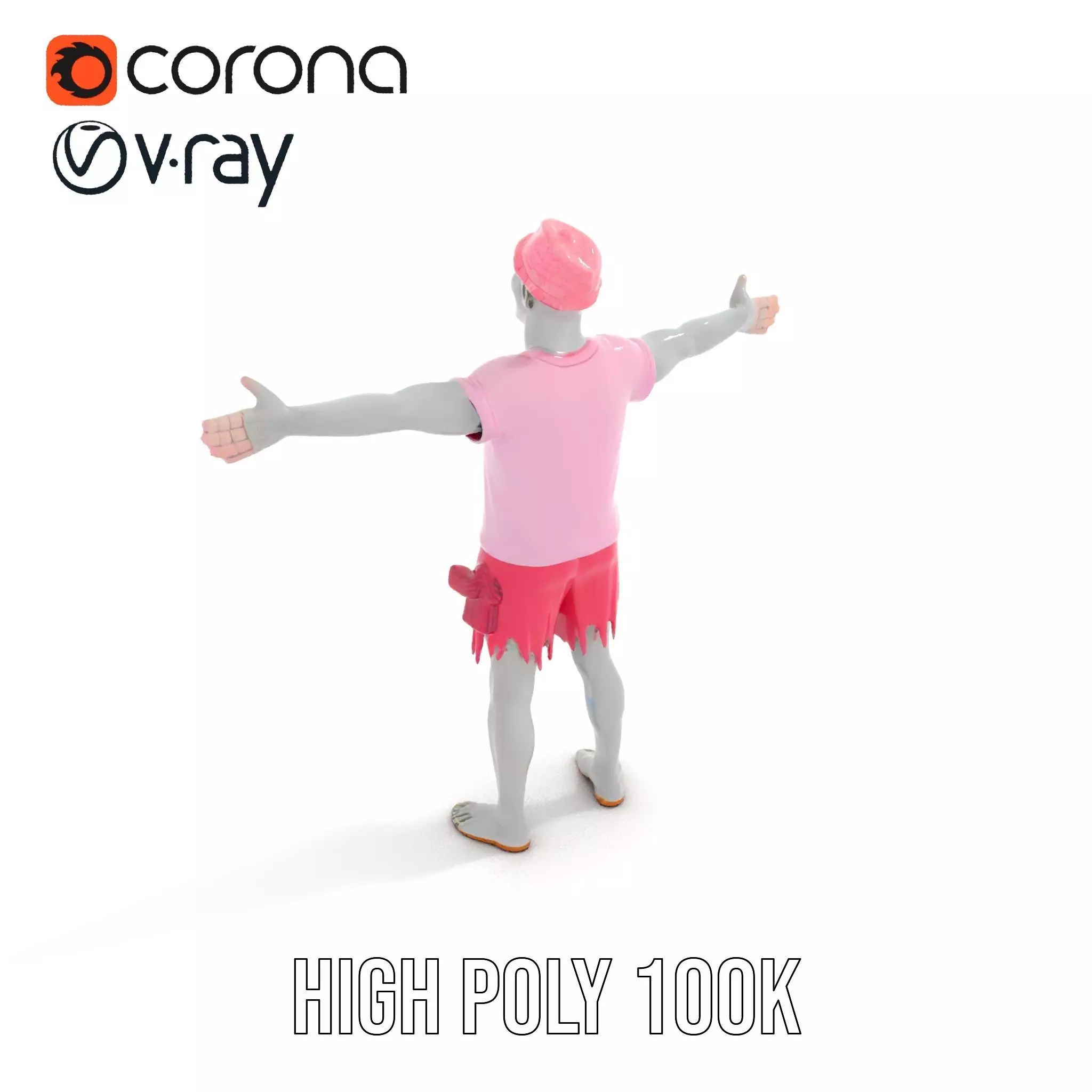 Colorful Zombie model pack Low-poly 3D model_16