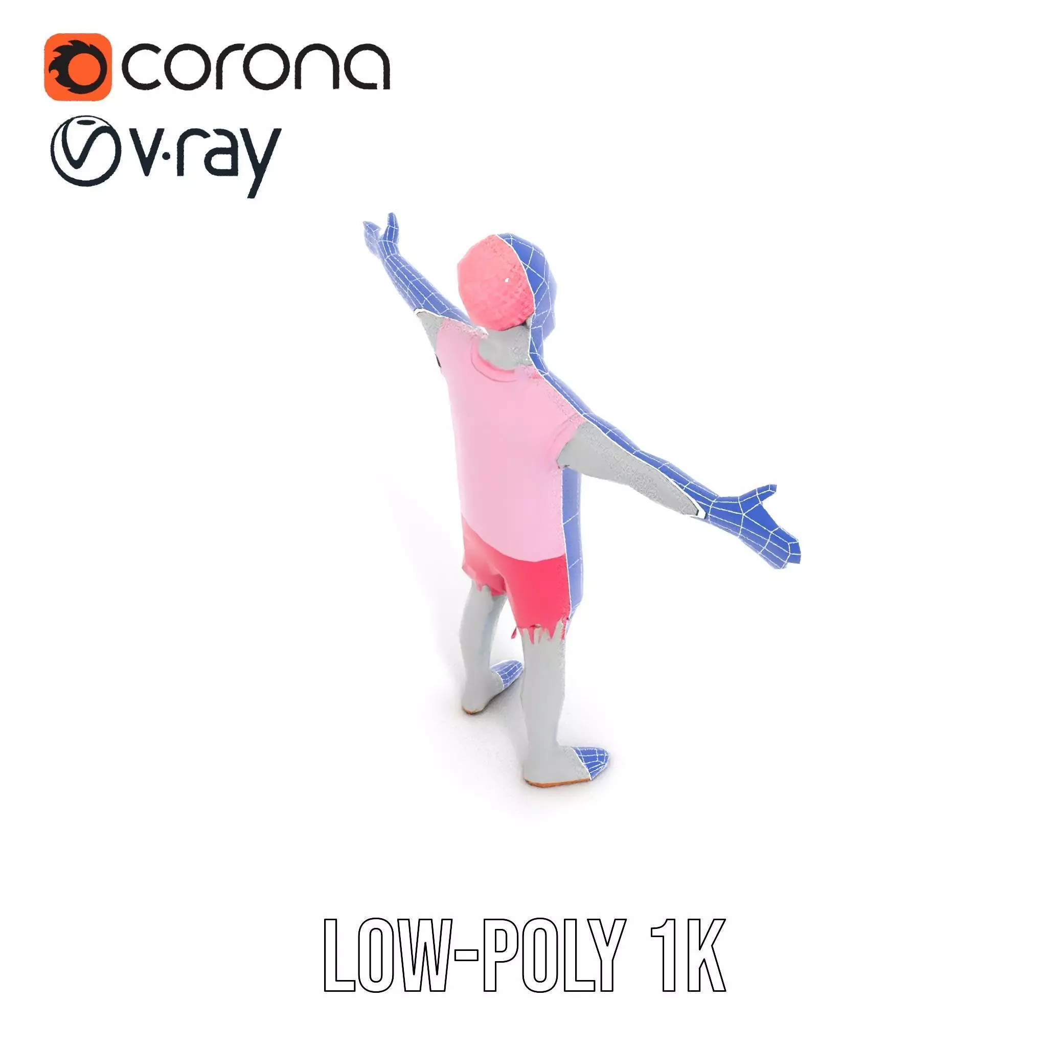 Colorful Zombie model pack Low-poly 3D model_21