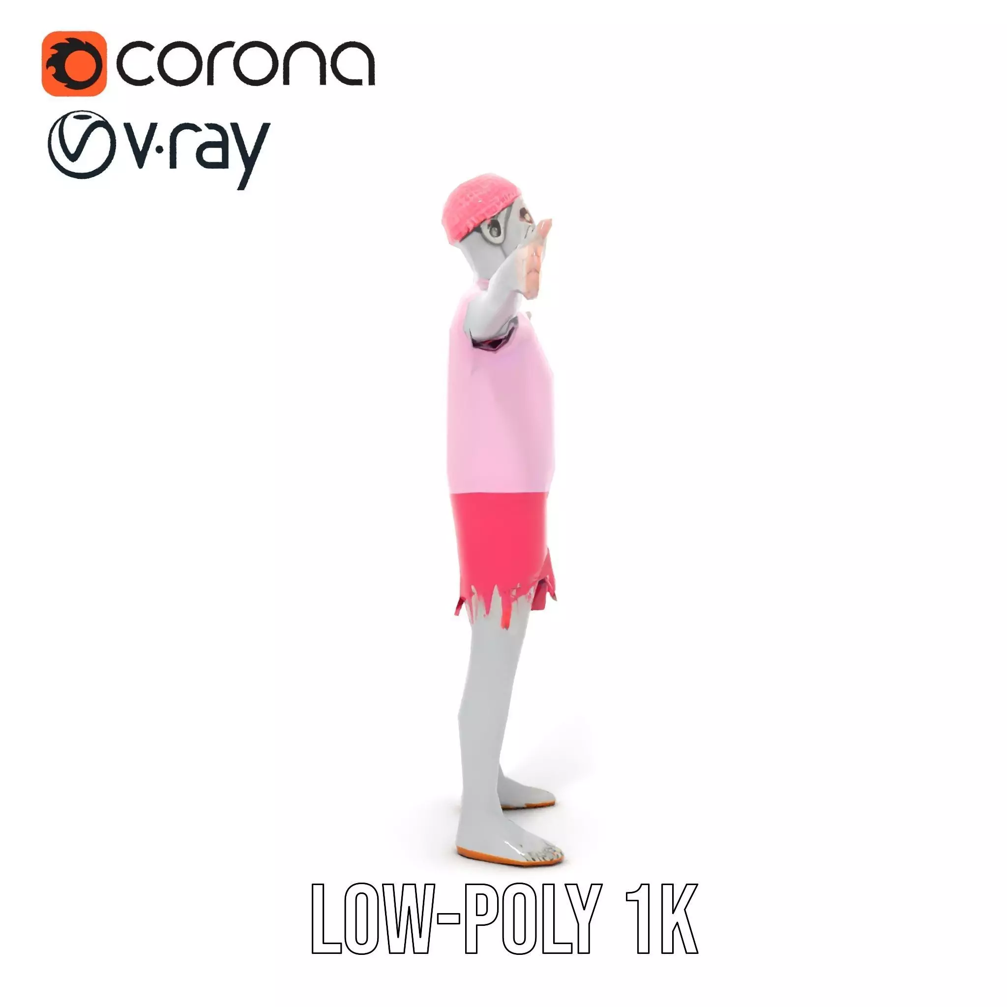 Colorful Zombie model pack Low-poly 3D model_10