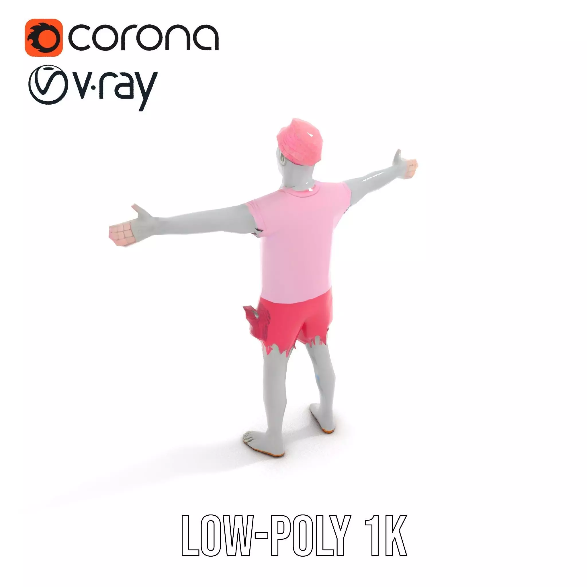 Colorful Zombie model pack Low-poly 3D model_7