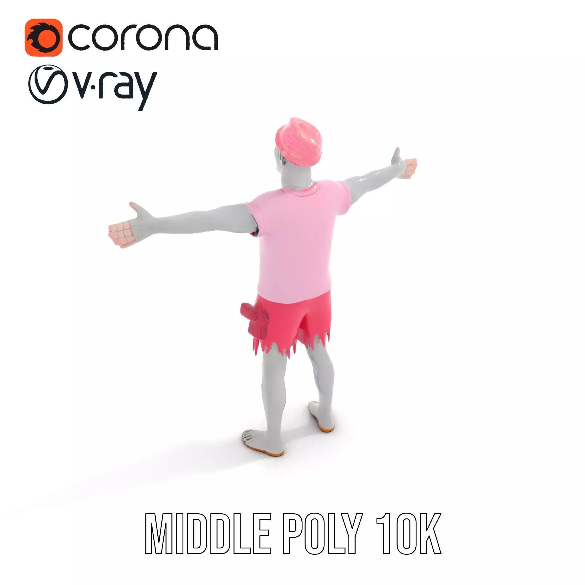 Colorful Zombie model pack Low-poly 3D model_9