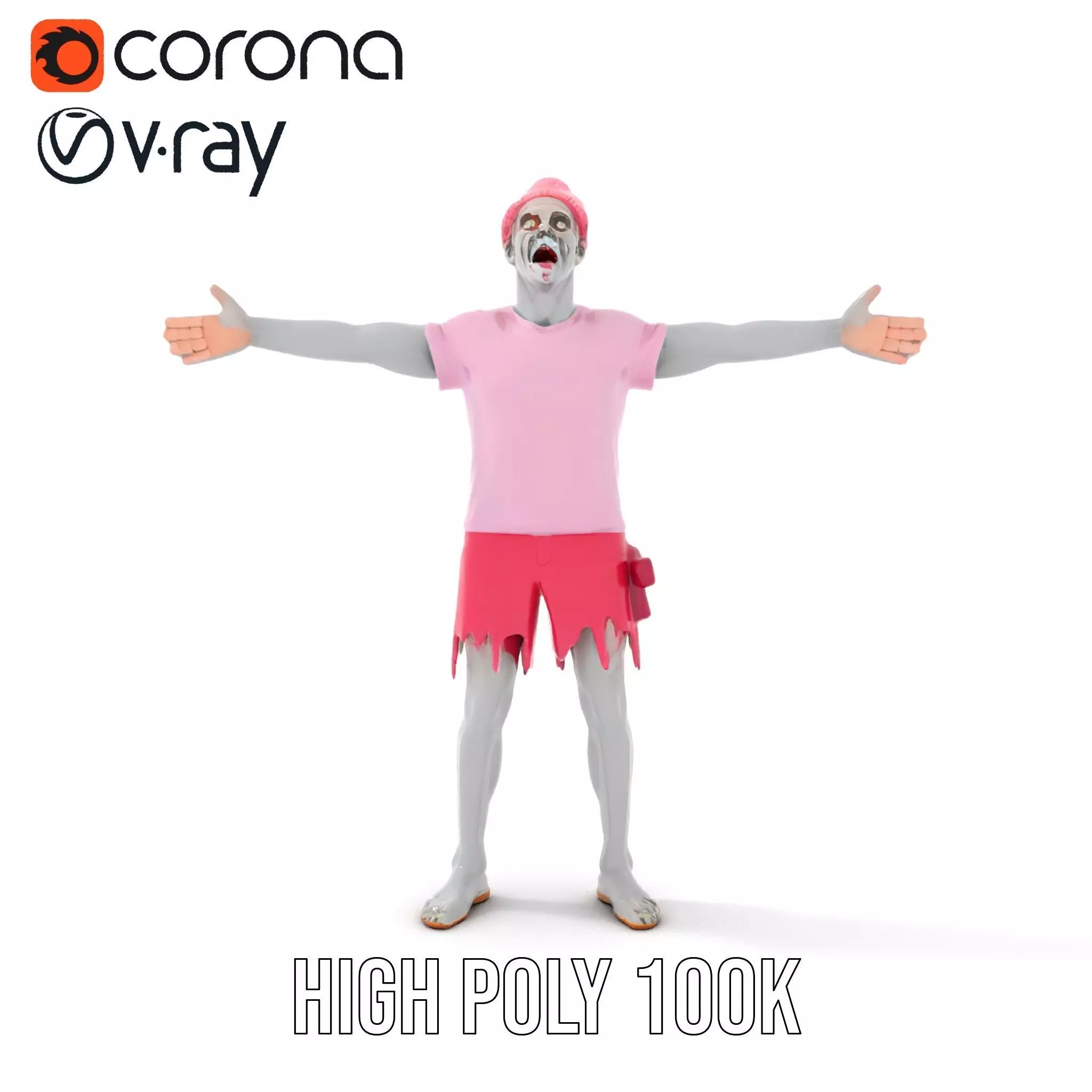 Colorful Zombie model pack Low-poly 3D model_28