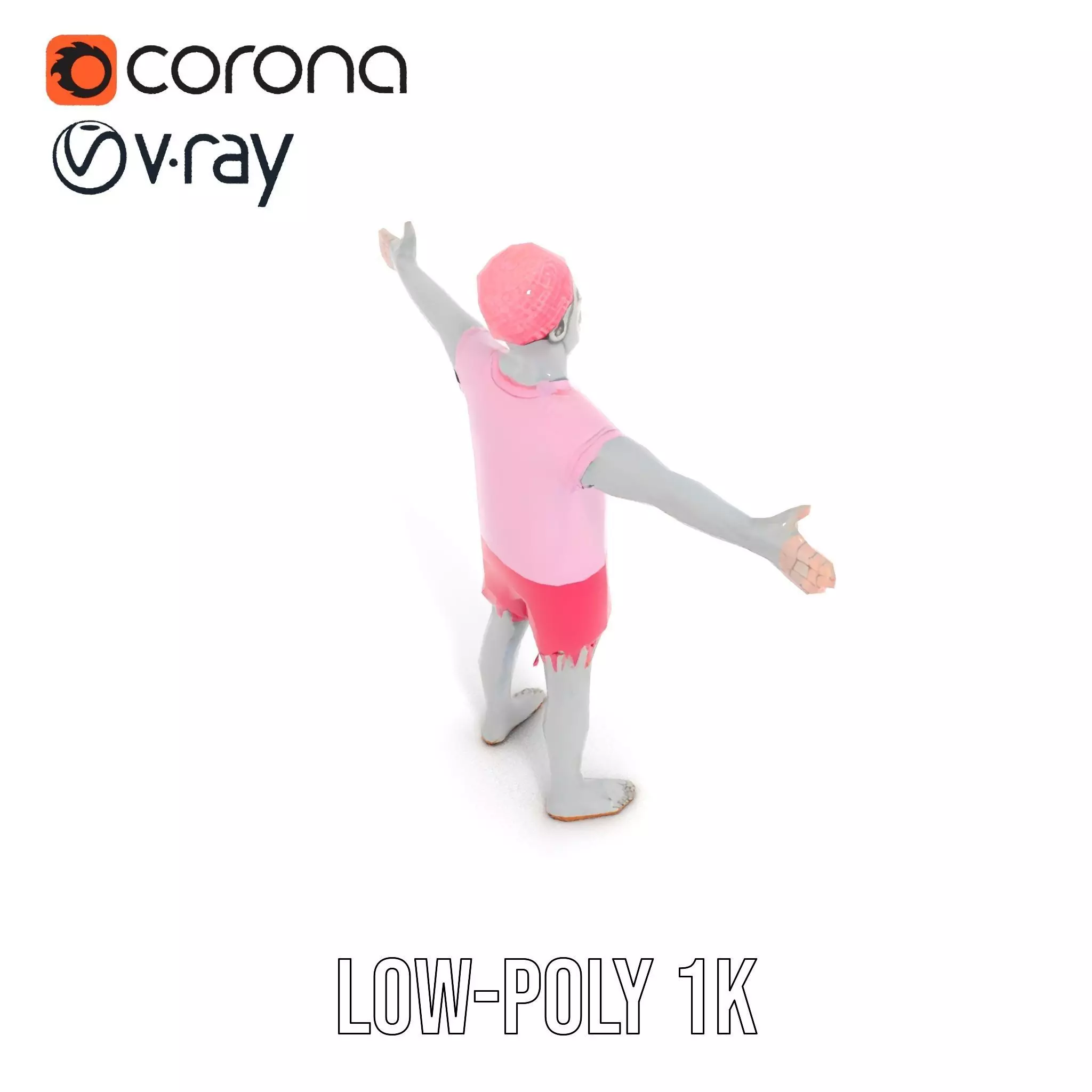 Colorful Zombie model pack Low-poly 3D model_15