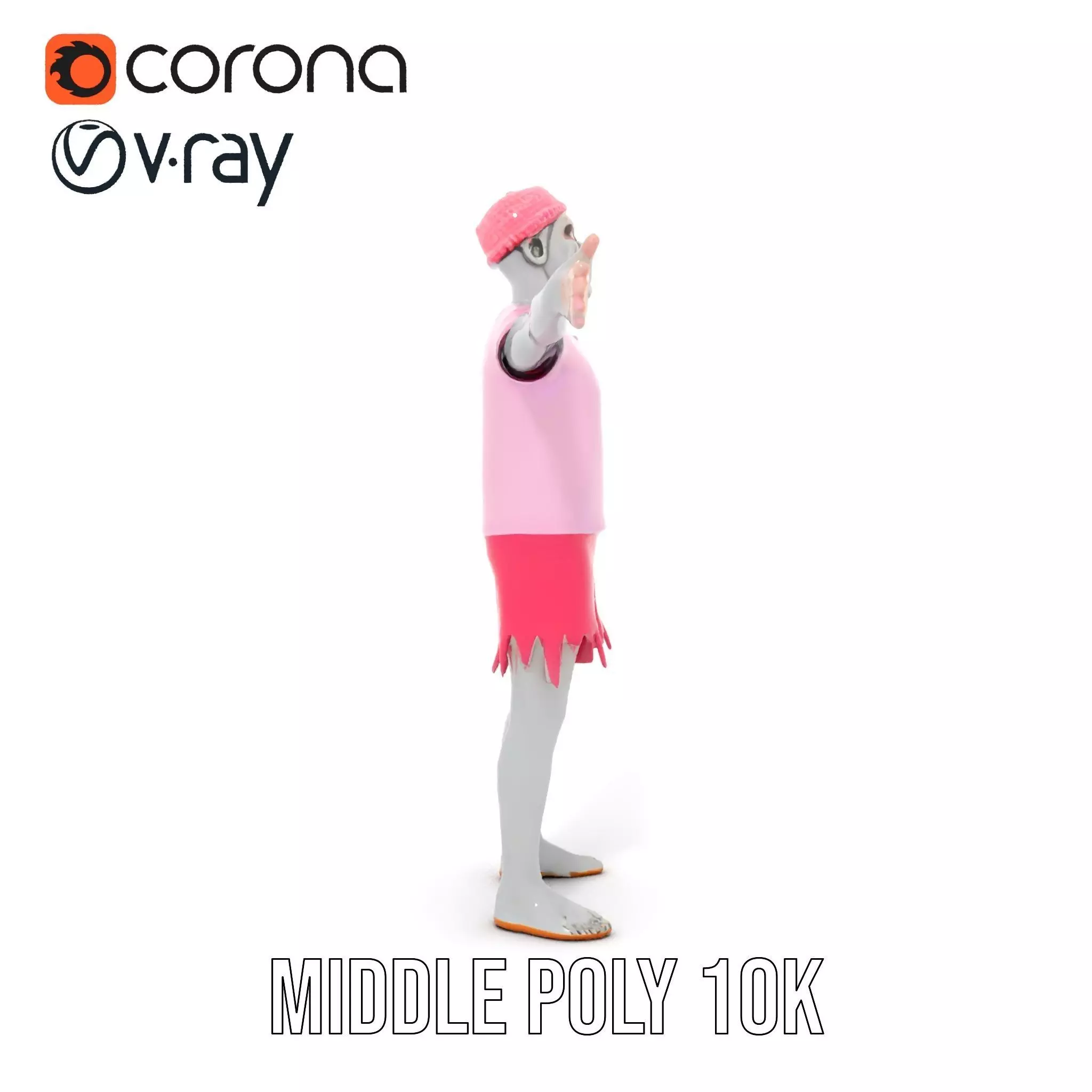 Colorful Zombie model pack Low-poly 3D model_5