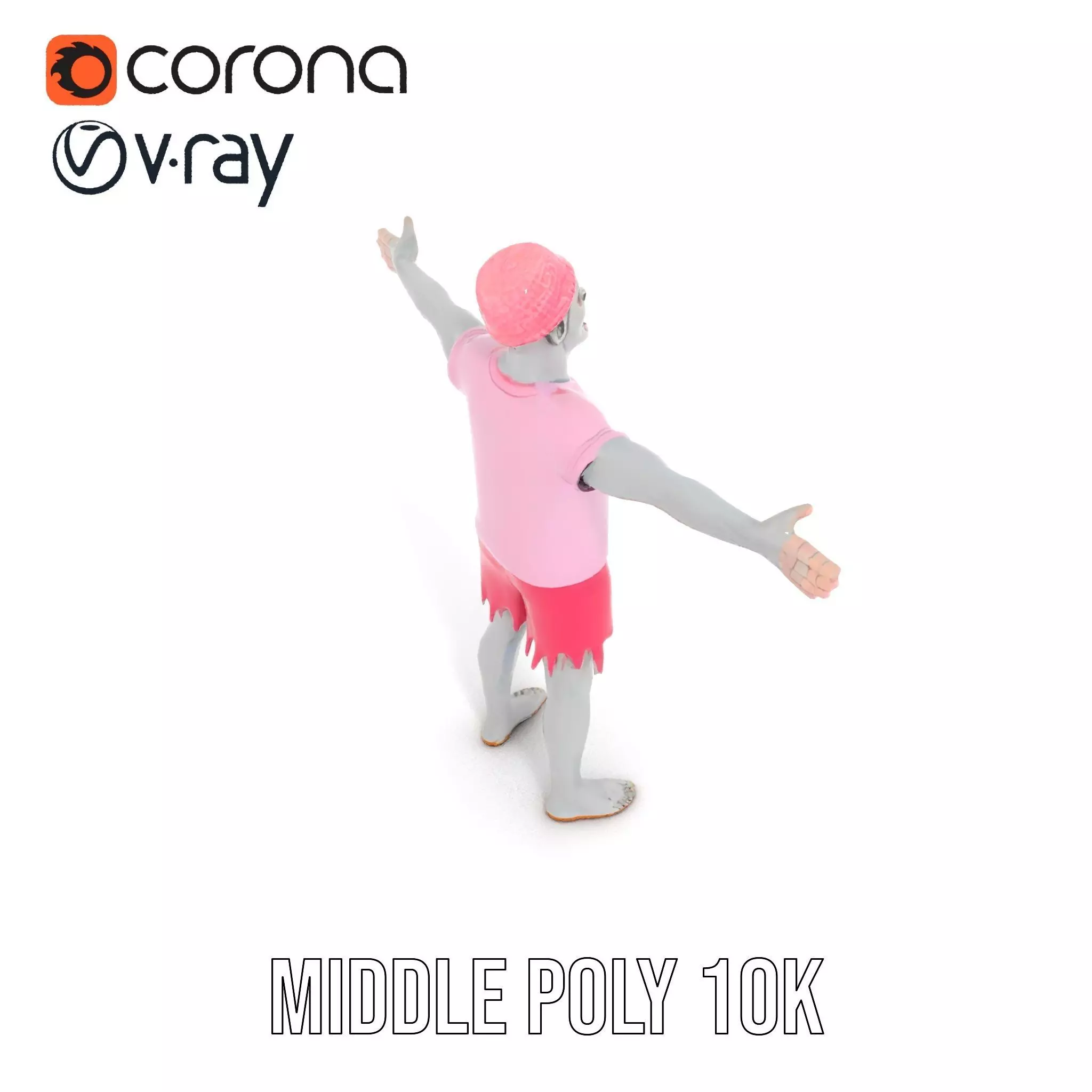 Colorful Zombie model pack Low-poly 3D model_12