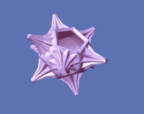 Shell star Low-poly 3D model_1