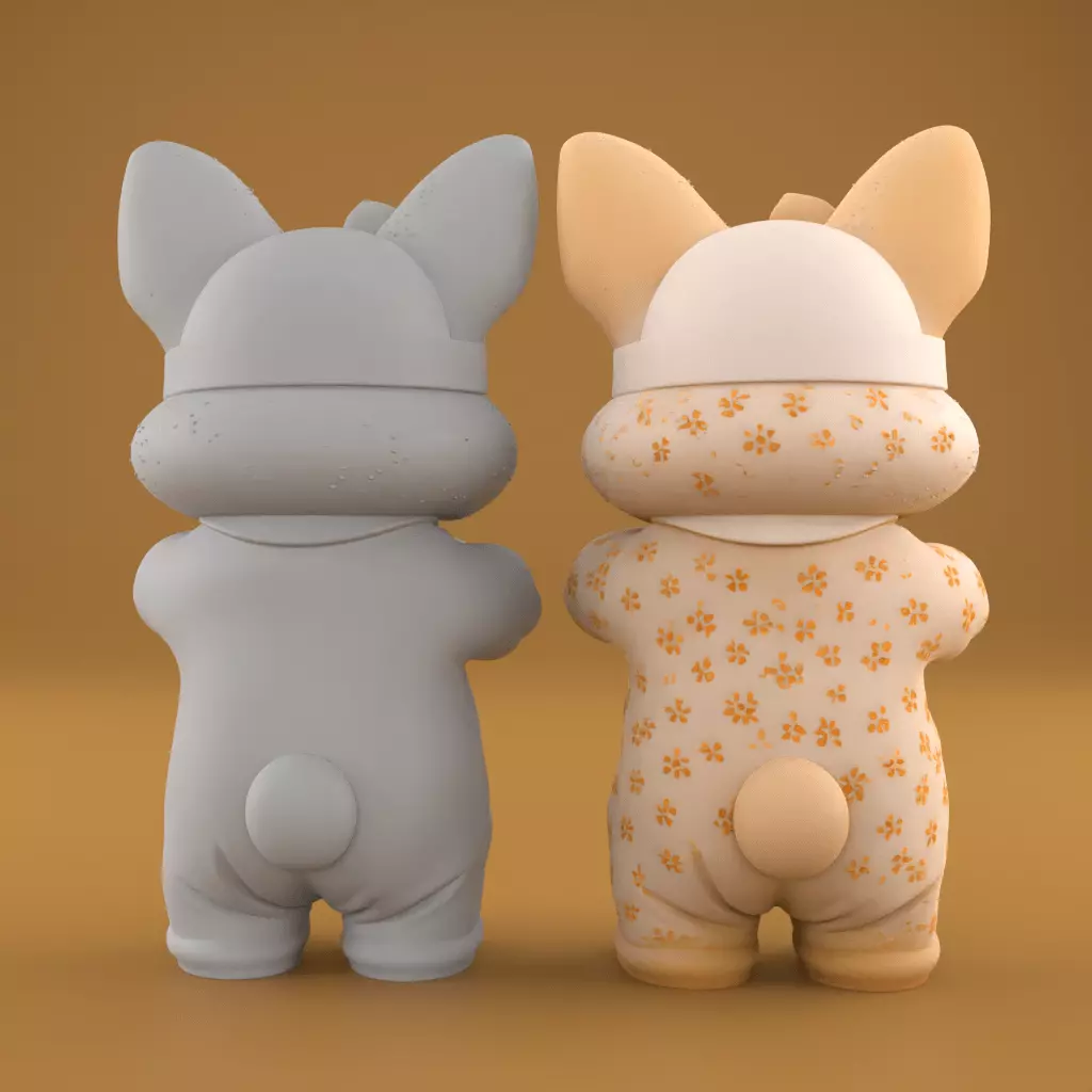 Adorable 3D Bunny Figurine Brings Joy and Happiness STL 3D print model_2