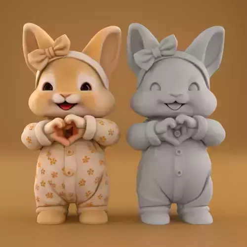 Adorable 3D Bunny Figurine Brings Joy and Happiness STL