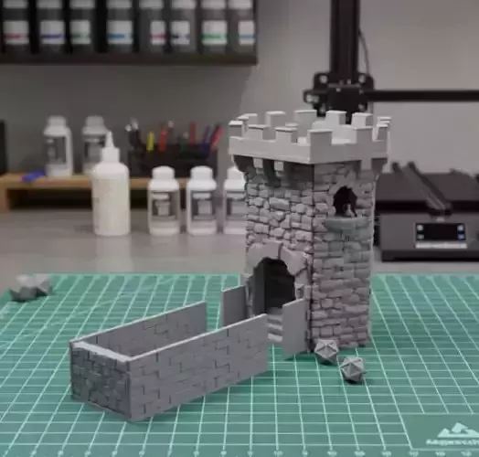 Modular Dice Tower in Two Parts - Medieval Castle  