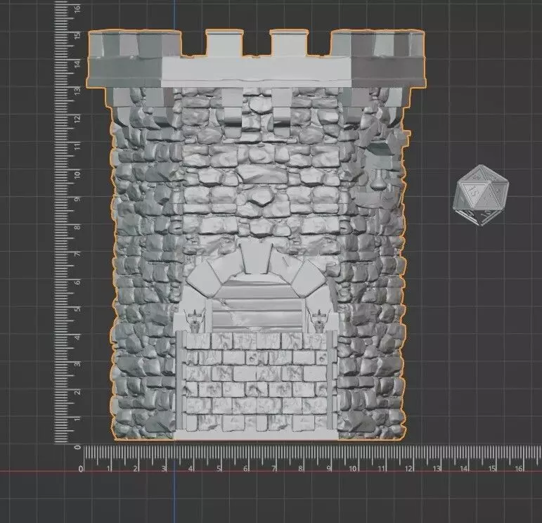Modular Dice Tower in Two Parts - Medieval Castle   3D print model_10