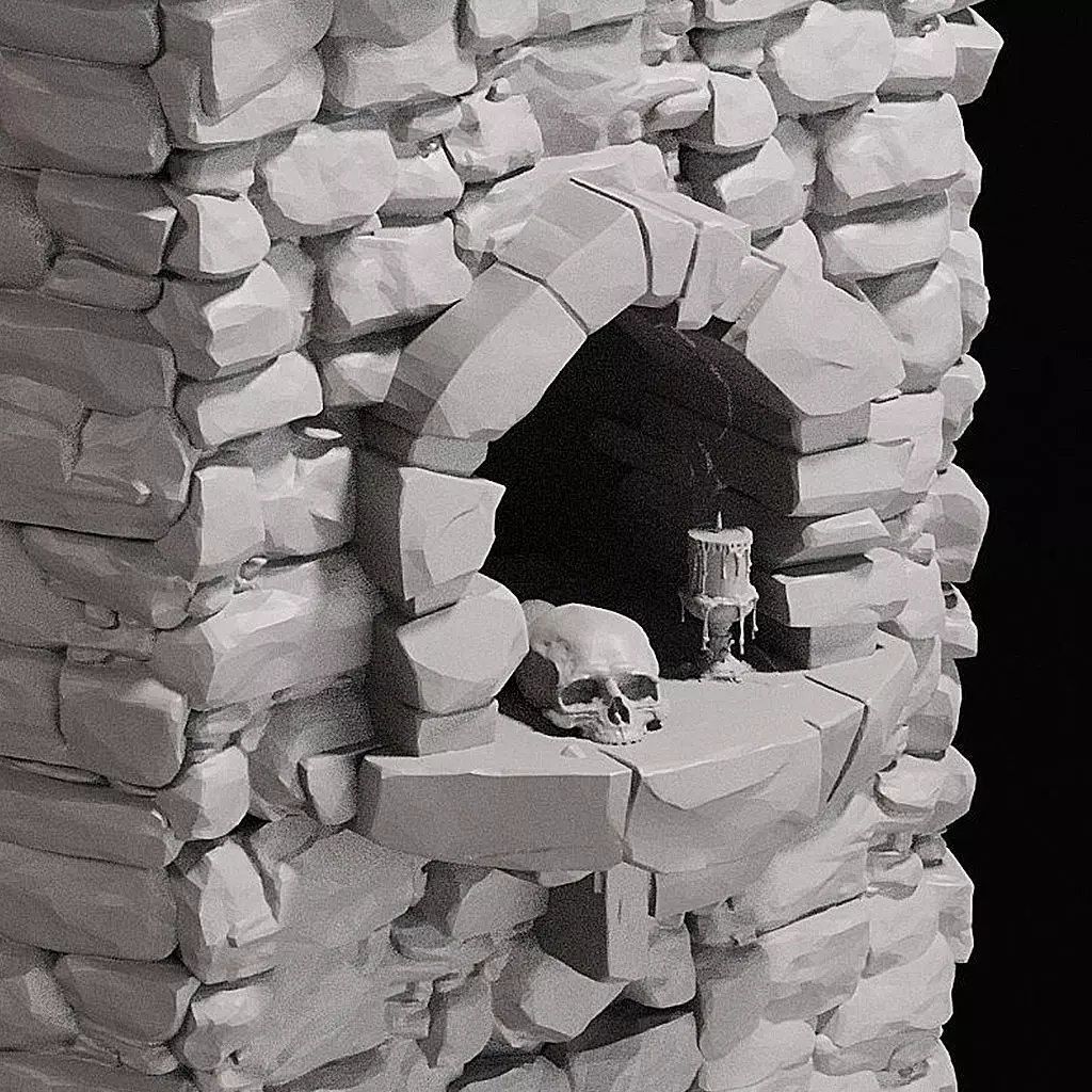 Modular Dice Tower in Two Parts - Medieval Castle   3D print model_5