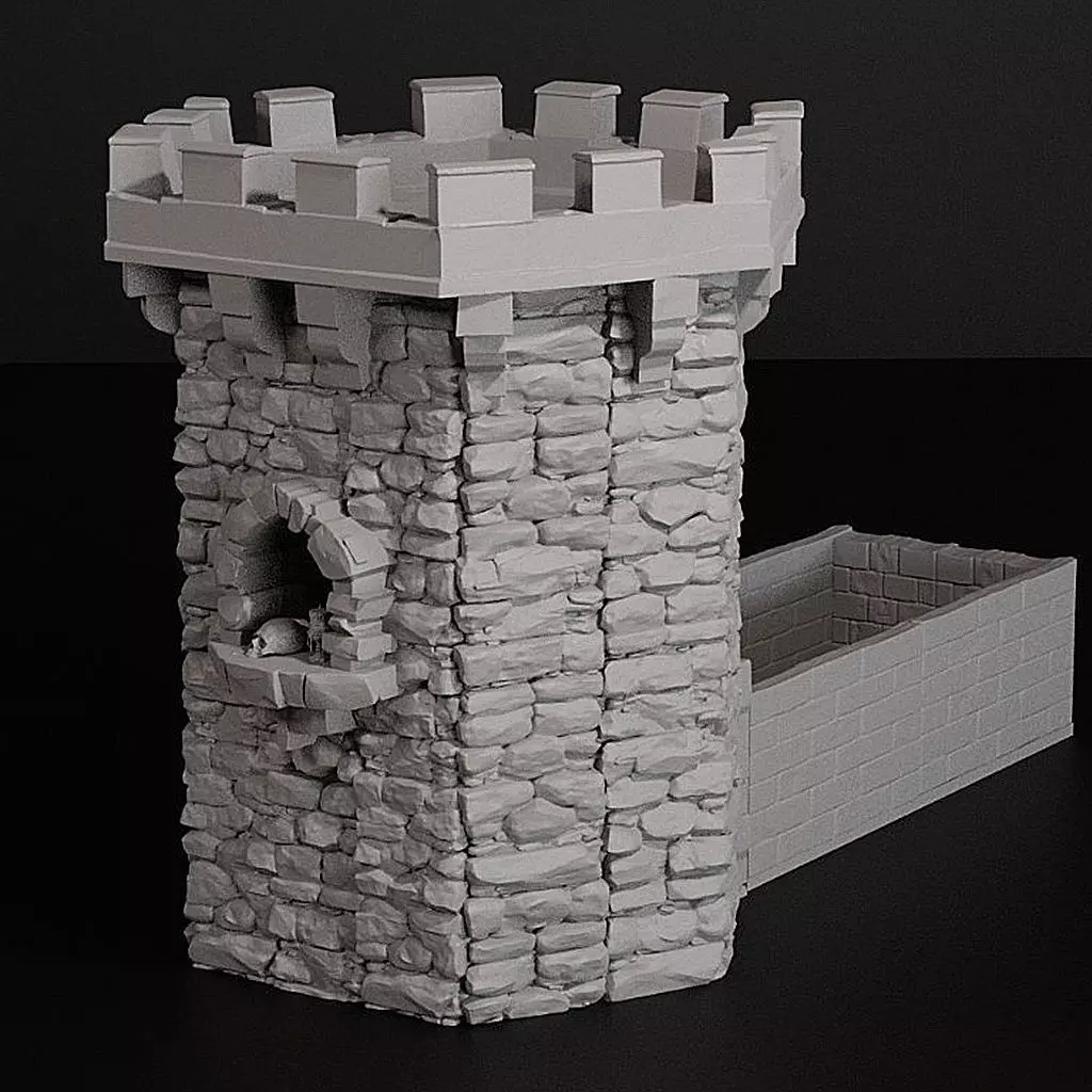 Modular Dice Tower in Two Parts - Medieval Castle   3D print model_6